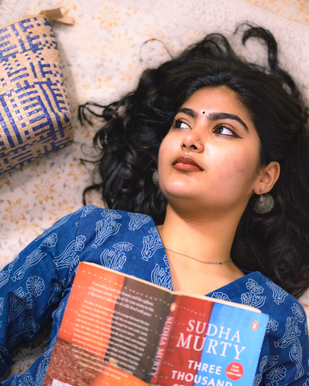 Iniya Indigo Dabu Cotton Dress