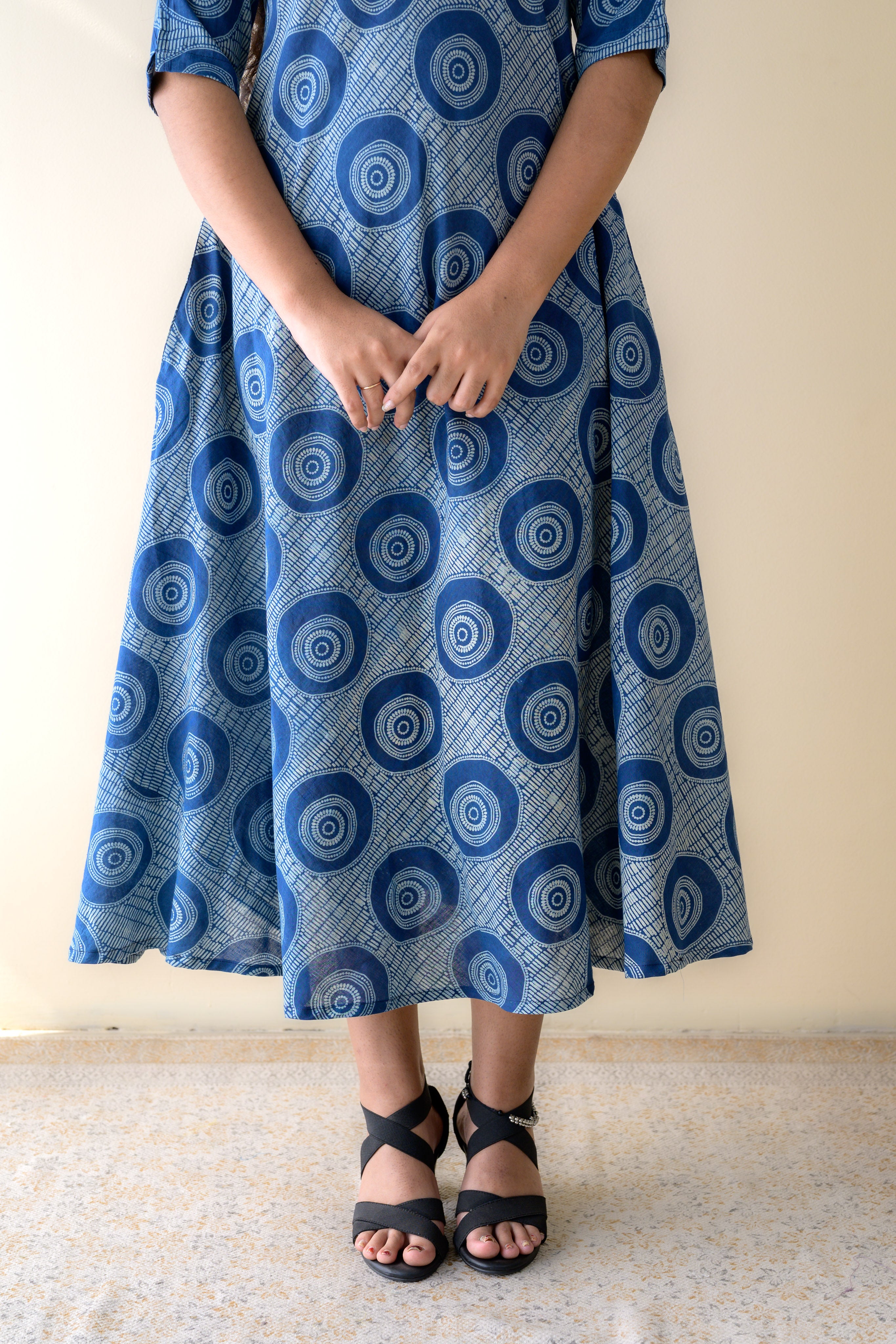 Urmi Indigo Dabu Cotton Dress