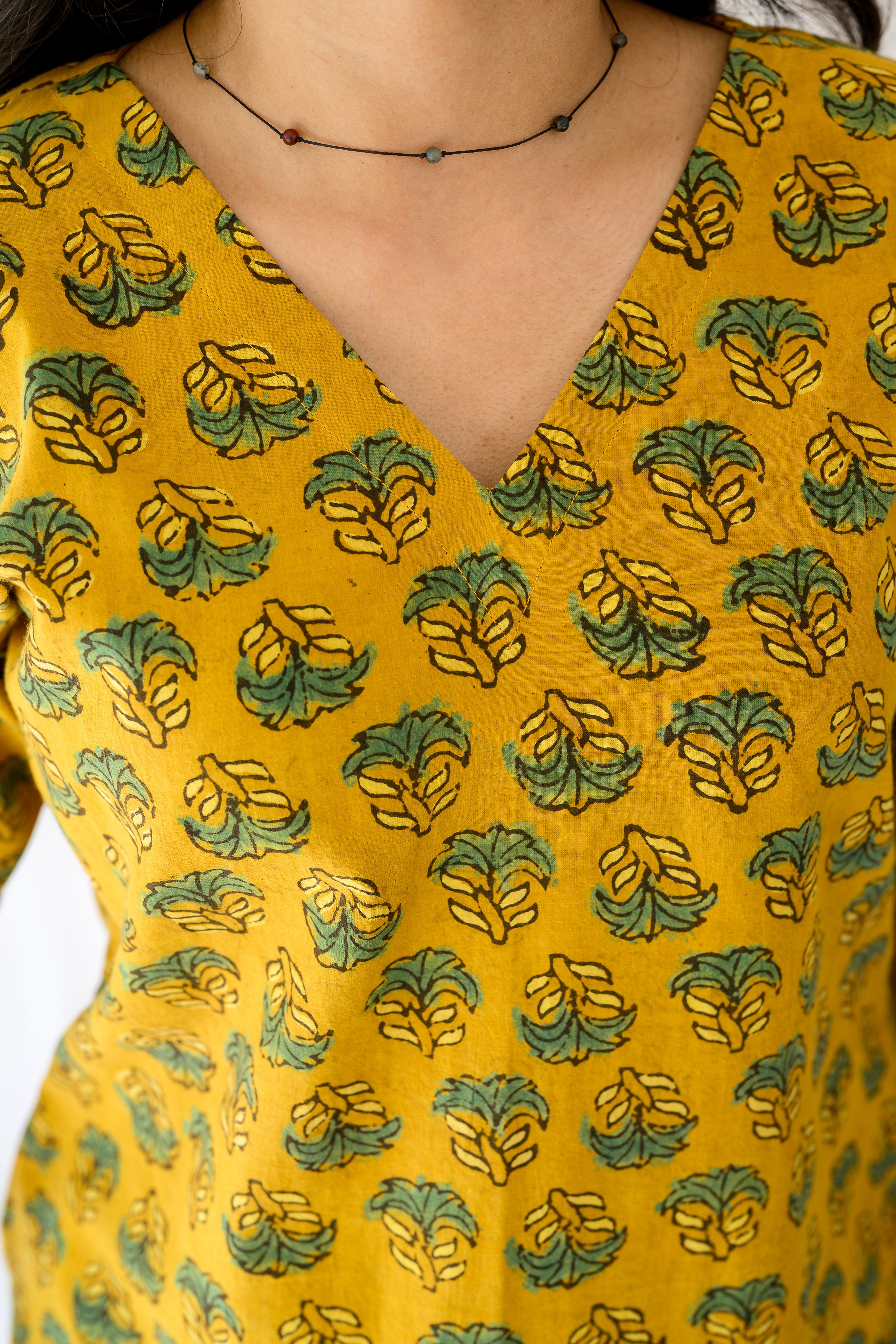 Nargis Turmeric Ajrakh Kurta