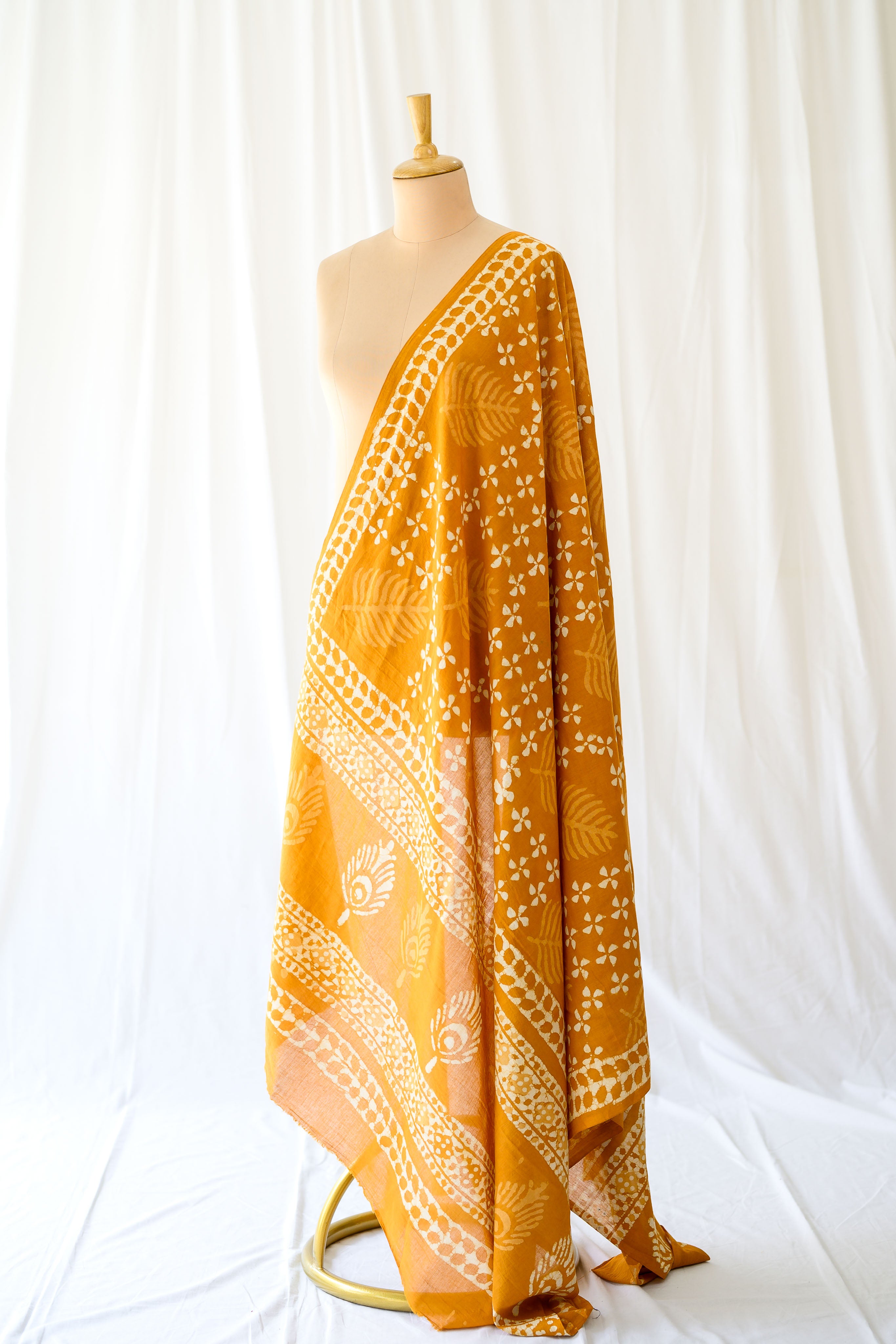 Autumn Trails Bagru Cotton Dupatta