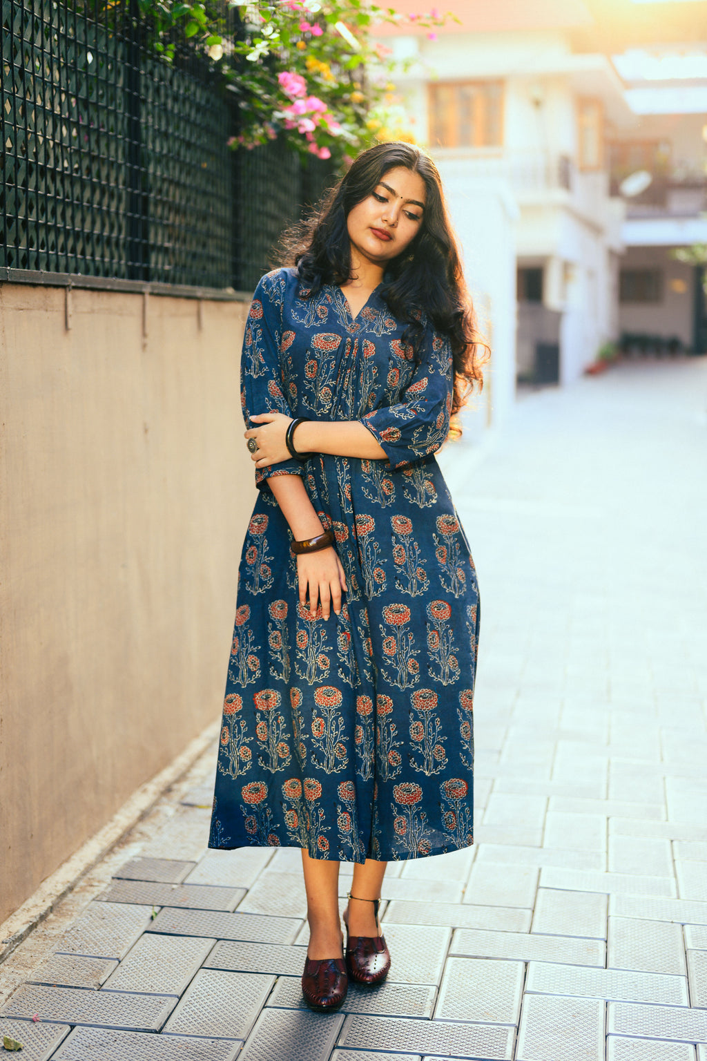 Nila Gulabo Ajrakh Dress