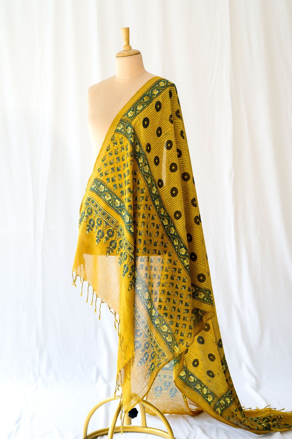 Turmeric Ajrakh Pure Cotton Dupatta