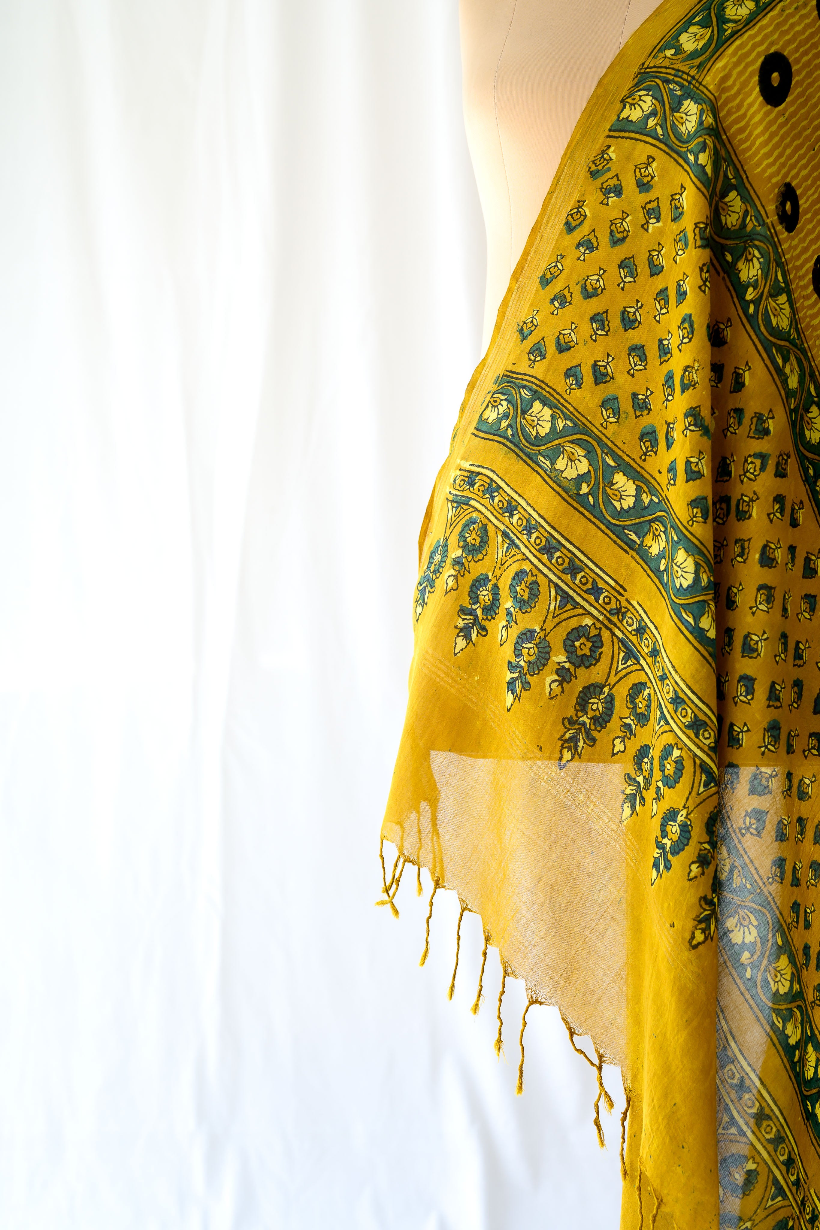 Turmeric Ajrakh Pure Cotton Dupatta