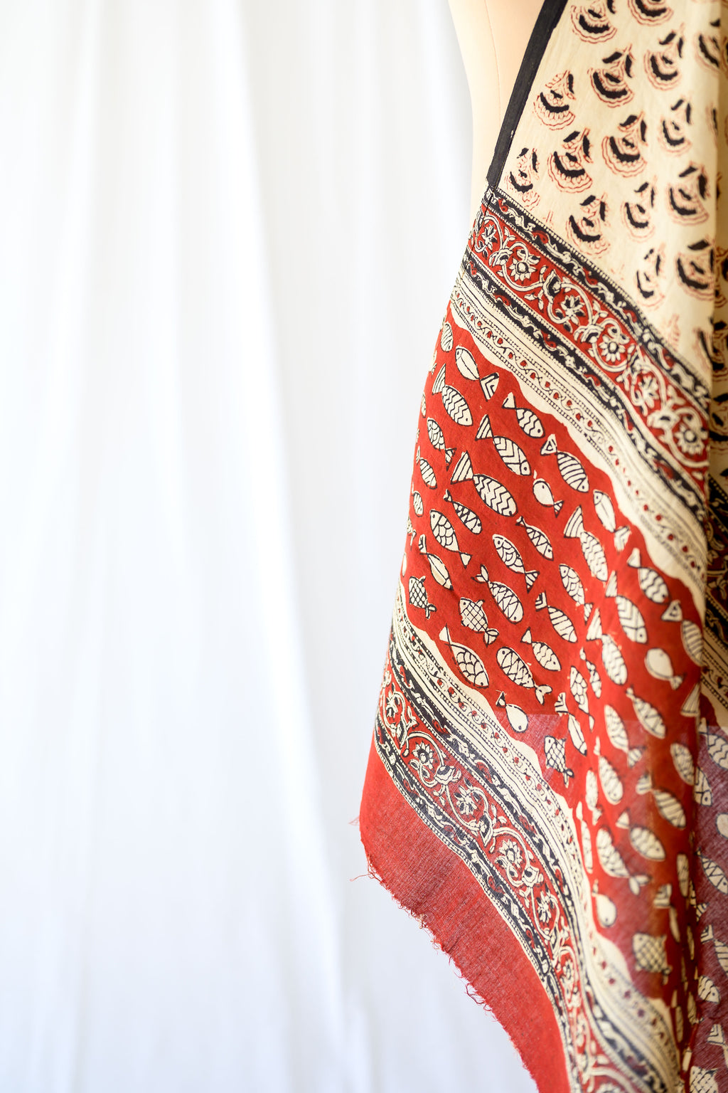 Pondside Blooms Bagru Cotton Dupatta