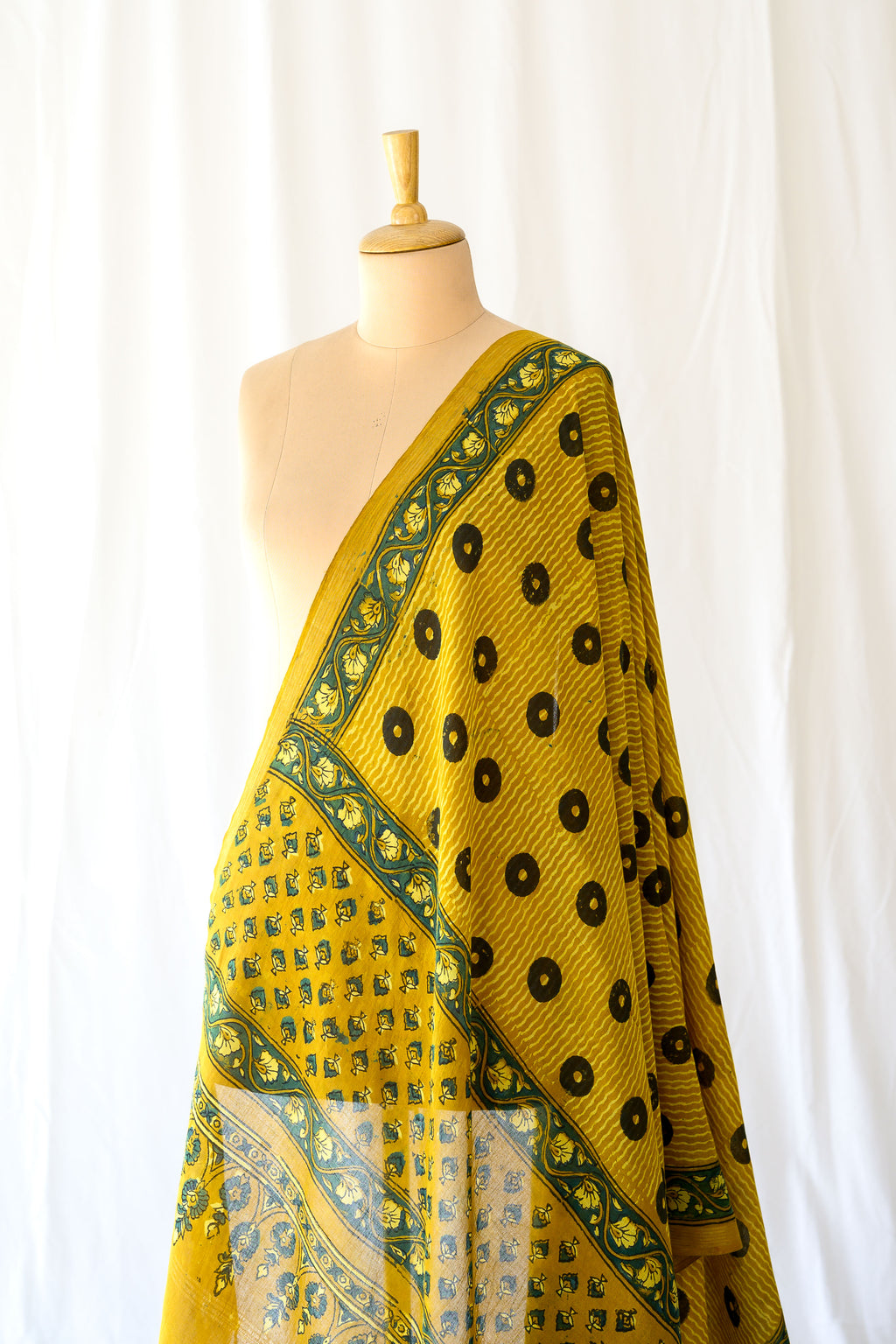 Turmeric Ajrakh Pure Cotton Dupatta