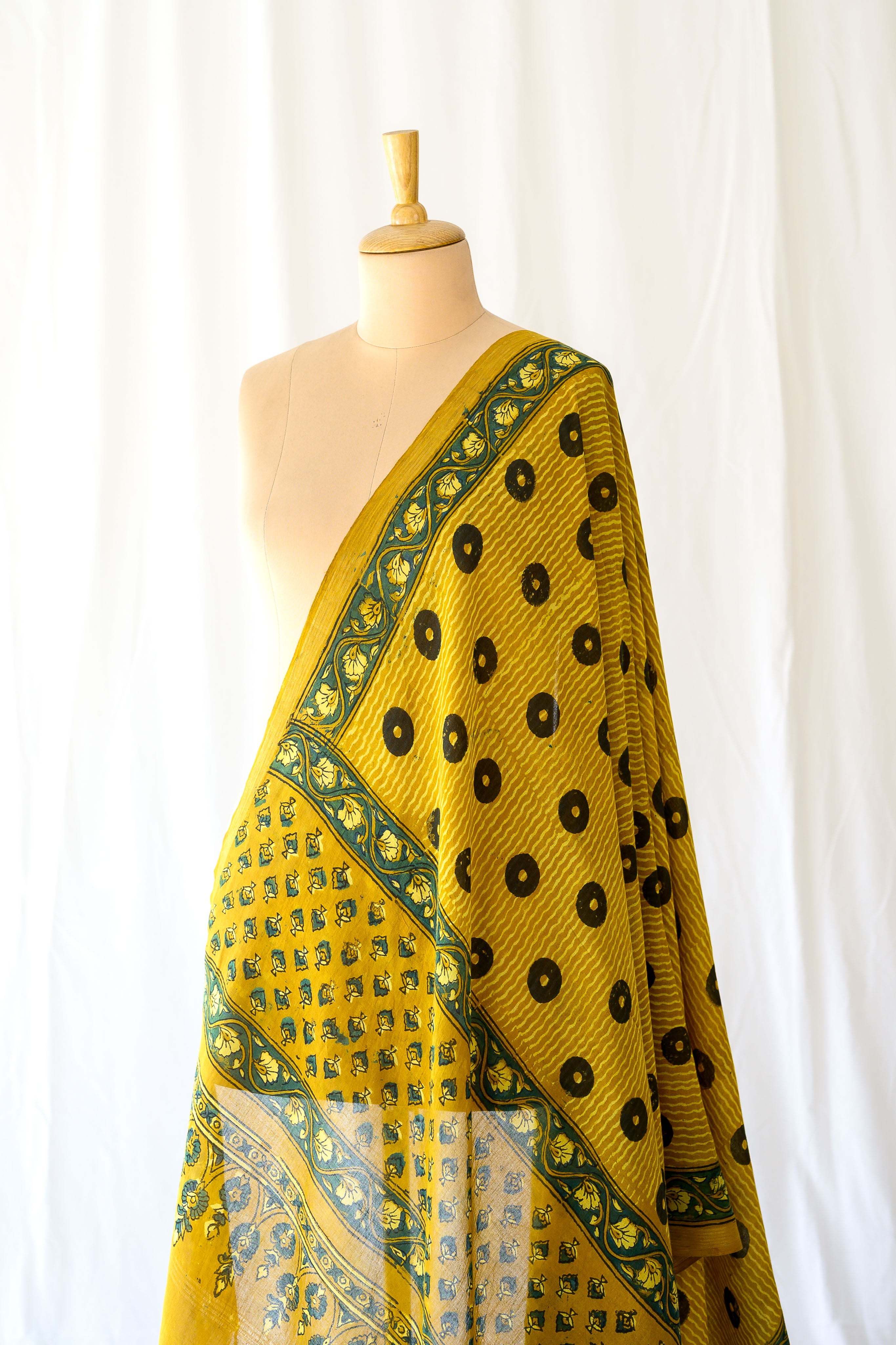 Turmeric Ajrakh Pure Cotton Dupatta