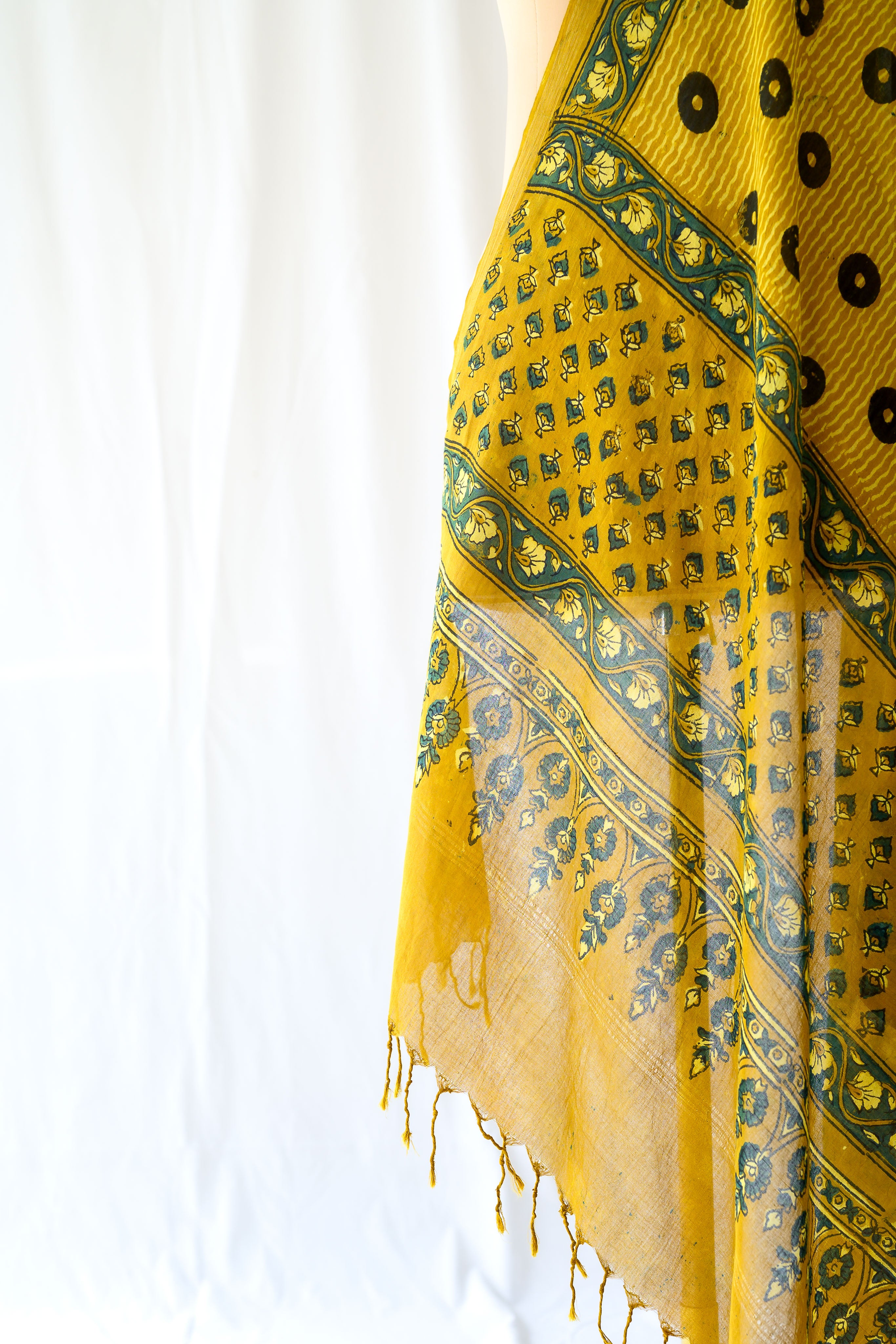 Turmeric Ajrakh Pure Cotton Dupatta