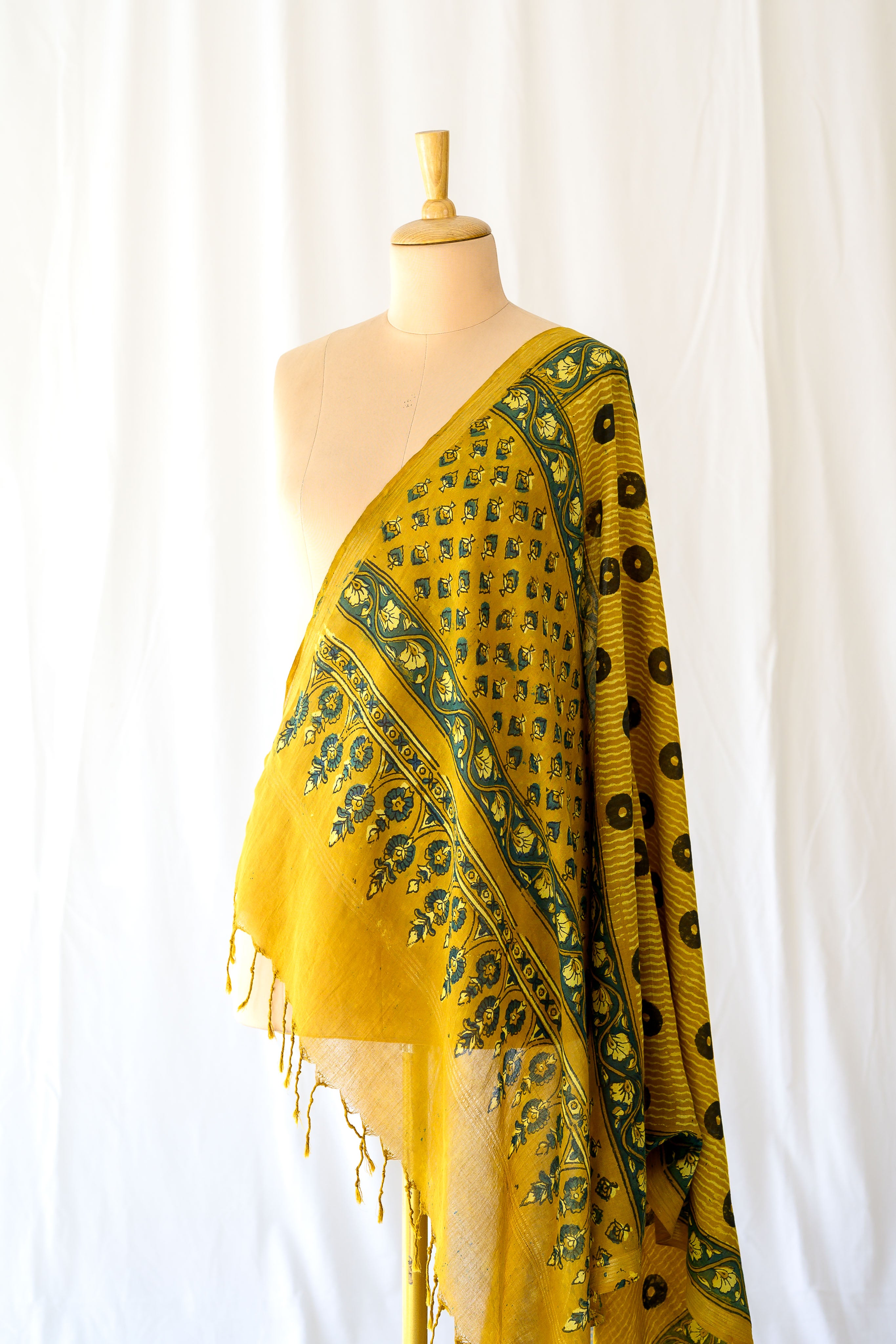 Turmeric Ajrakh Pure Cotton Dupatta