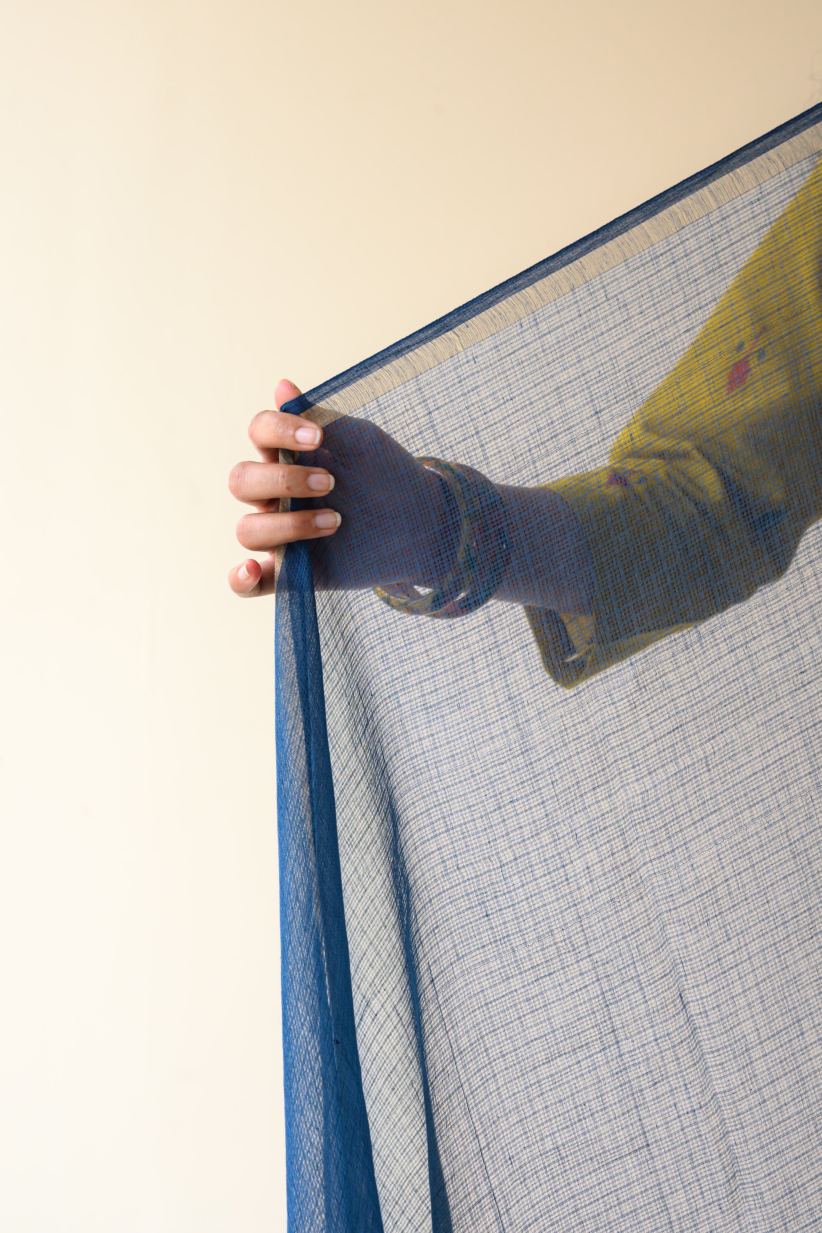 Teal Blue Plain Kota Doria Dupatta