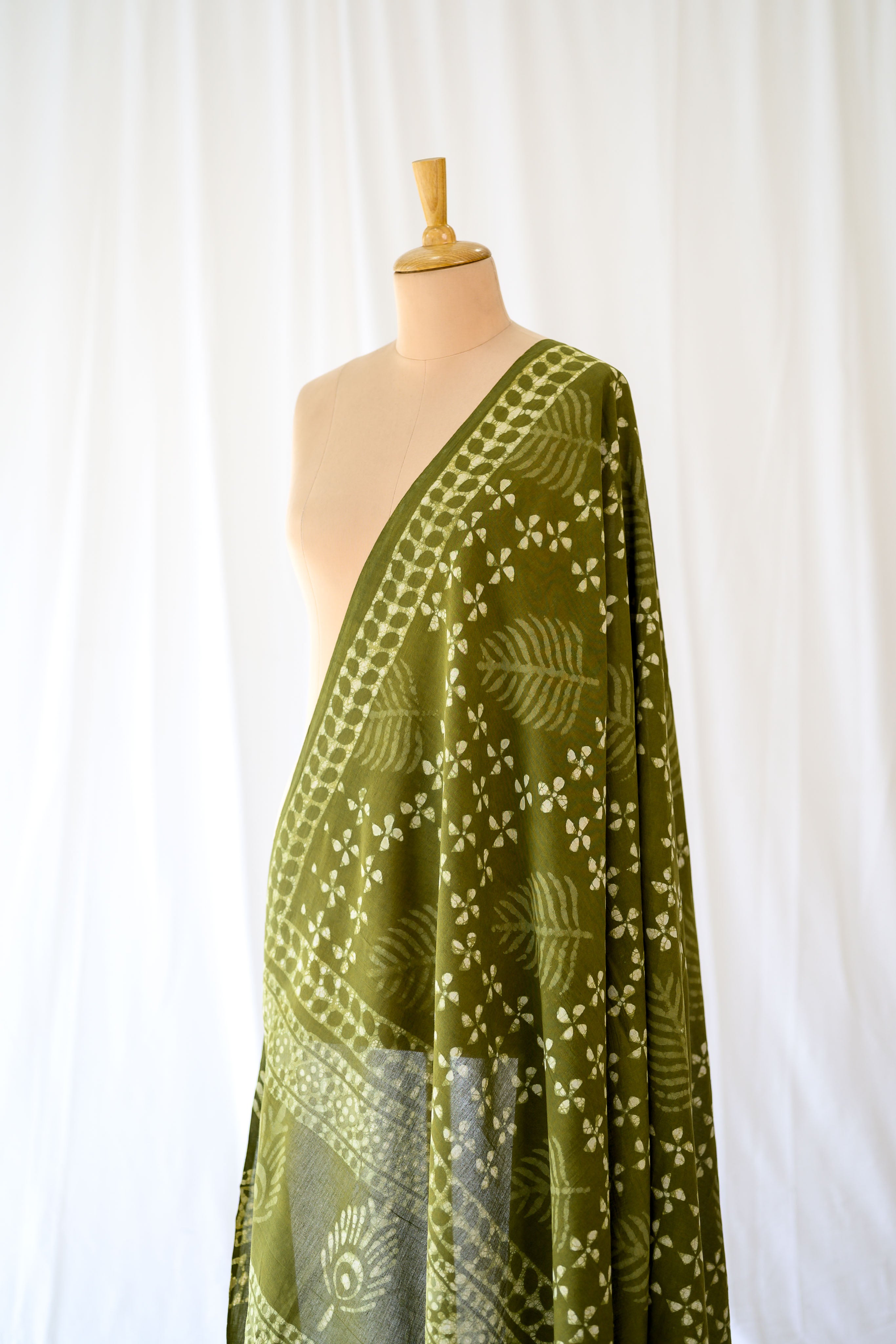 Green Cottage Bagru Cotton Dupatta
