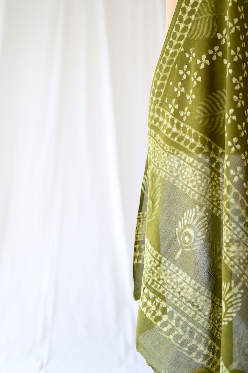 Green Cottage Bagru Cotton Dupatta