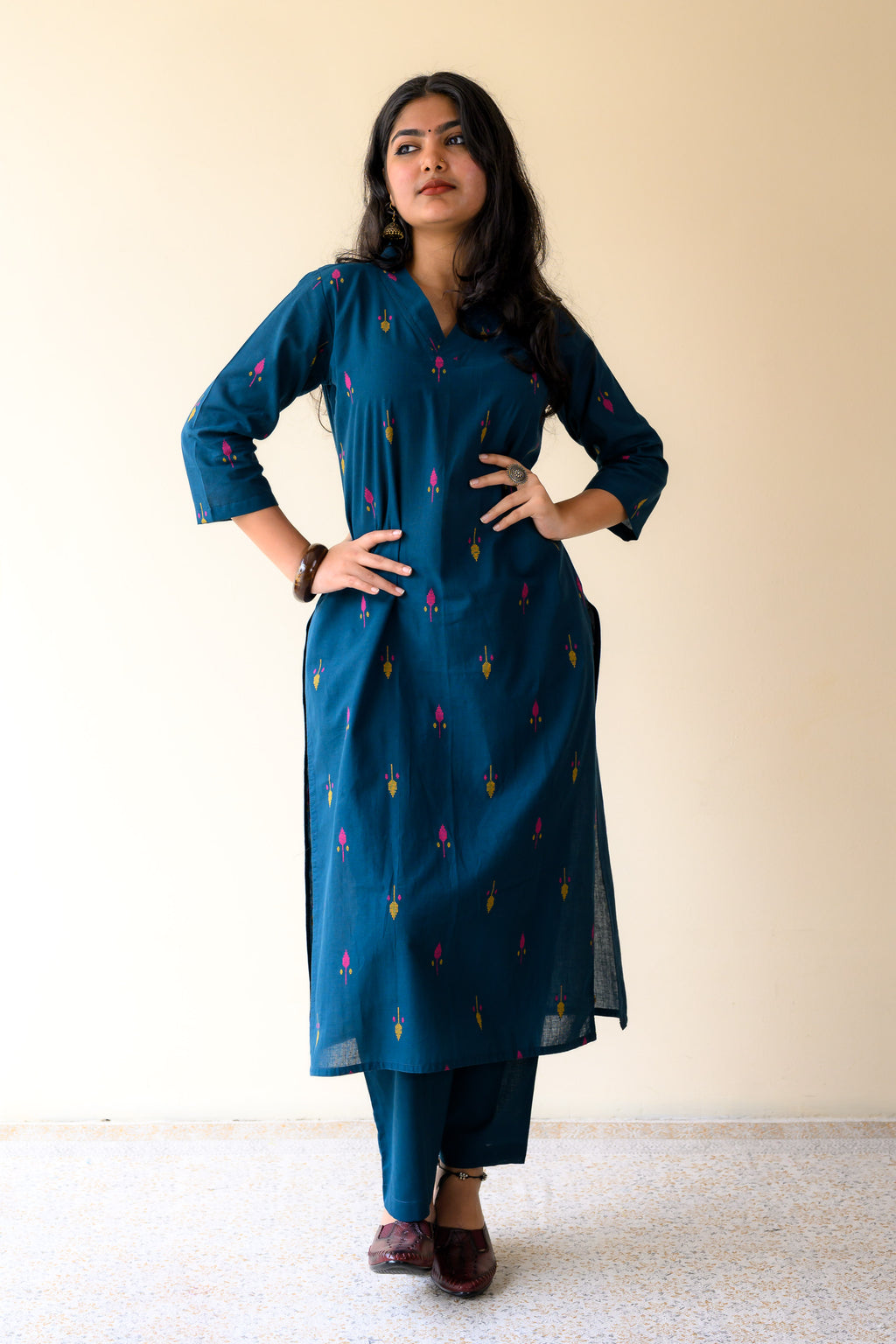 Set of 2- Inara Blue South Cotton Kurta & Pants Set