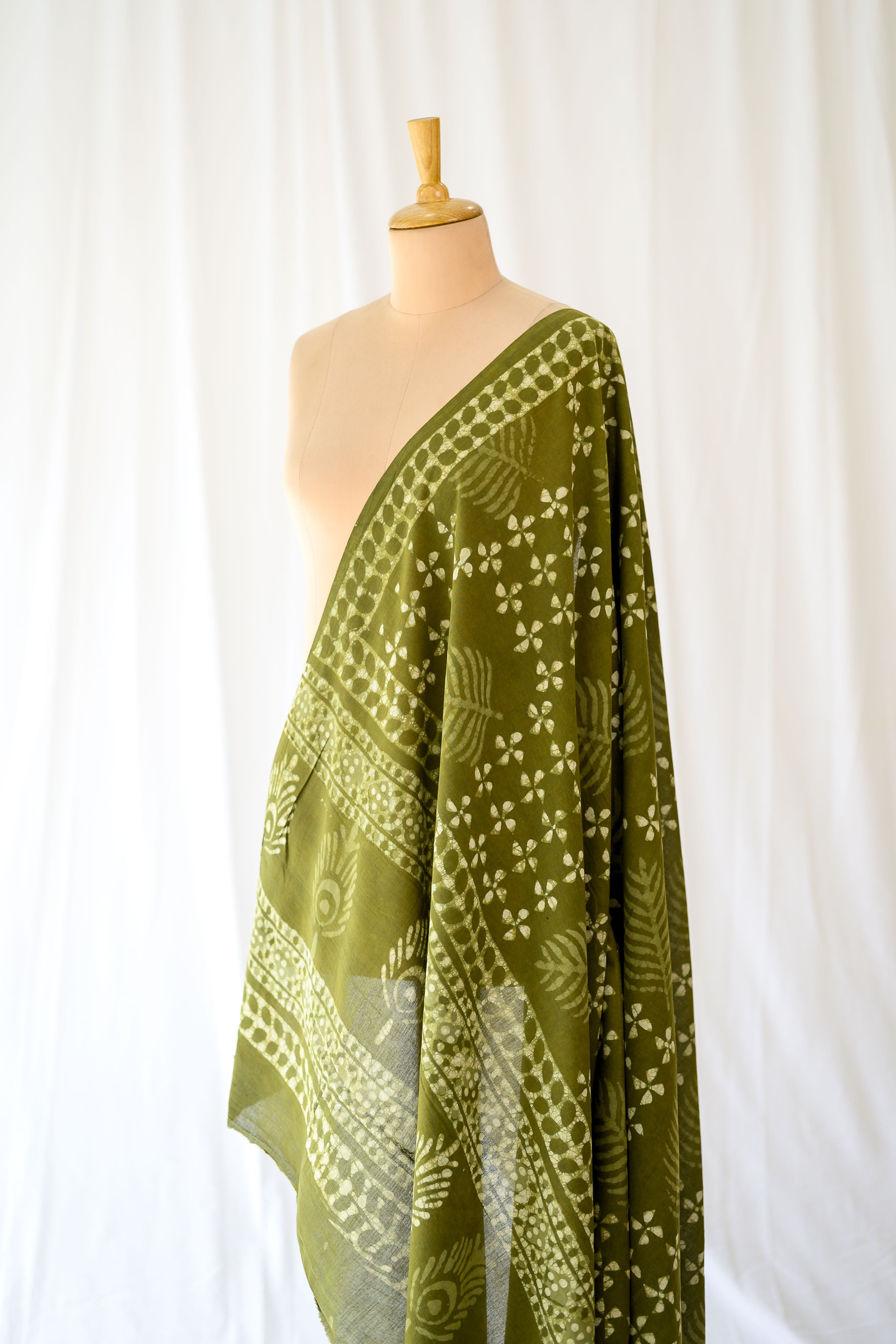 Green Cottage Bagru Cotton Dupatta