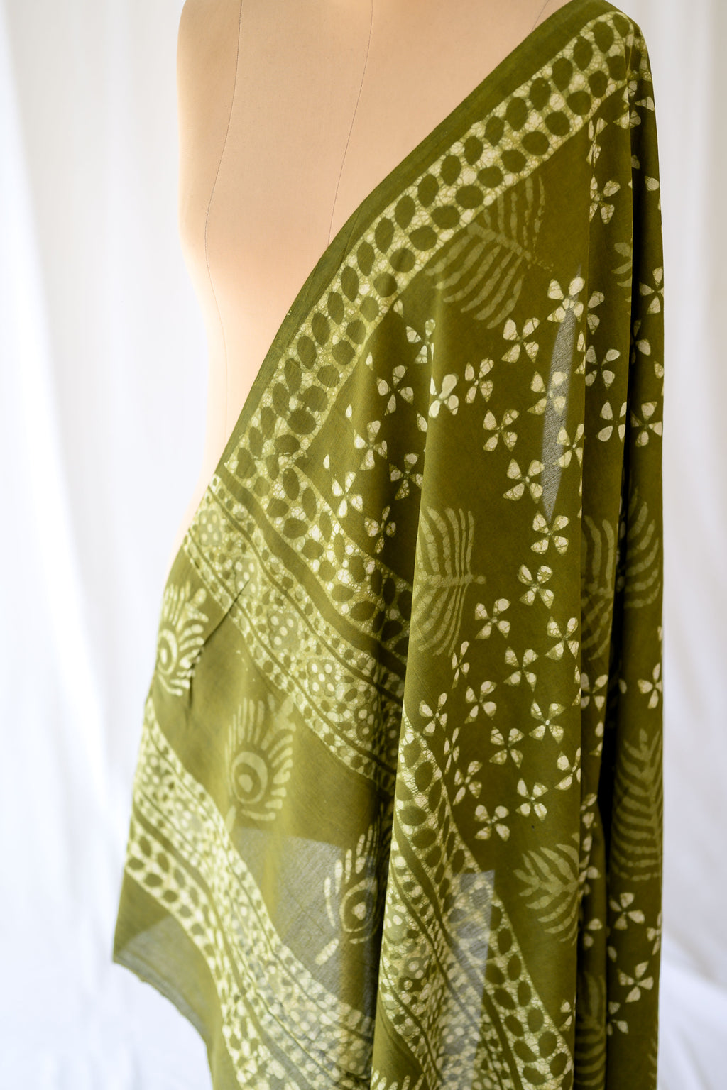 Green Cottage Bagru Cotton Dupatta