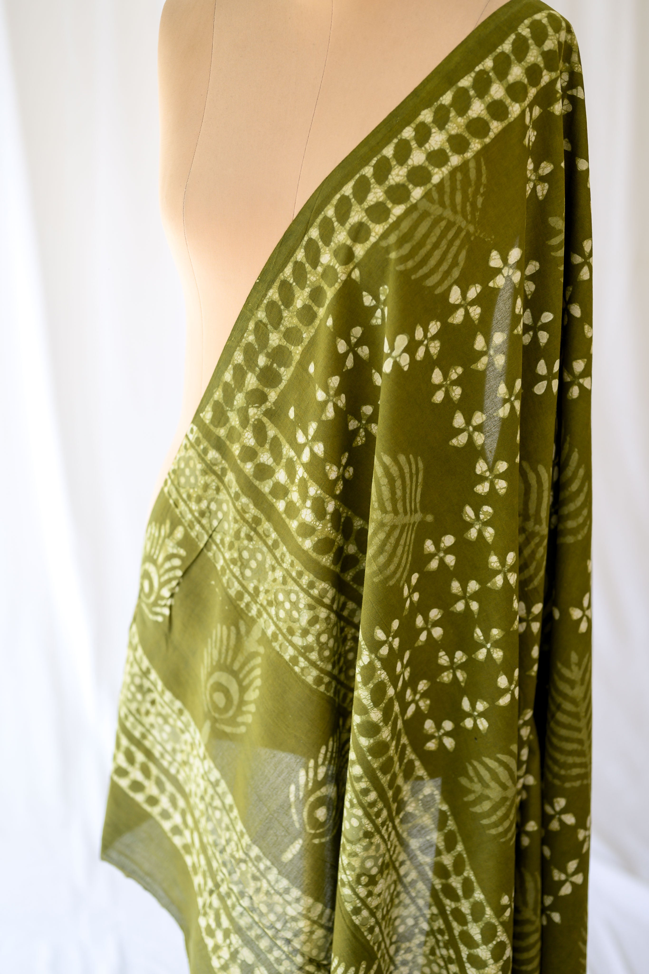 Green Cottage Bagru Cotton Dupatta
