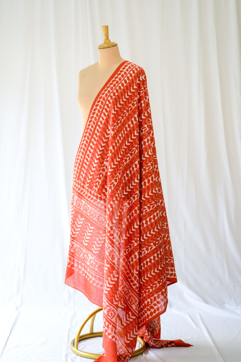 Sunbaked Leaves Bagru Cotton Dupatta