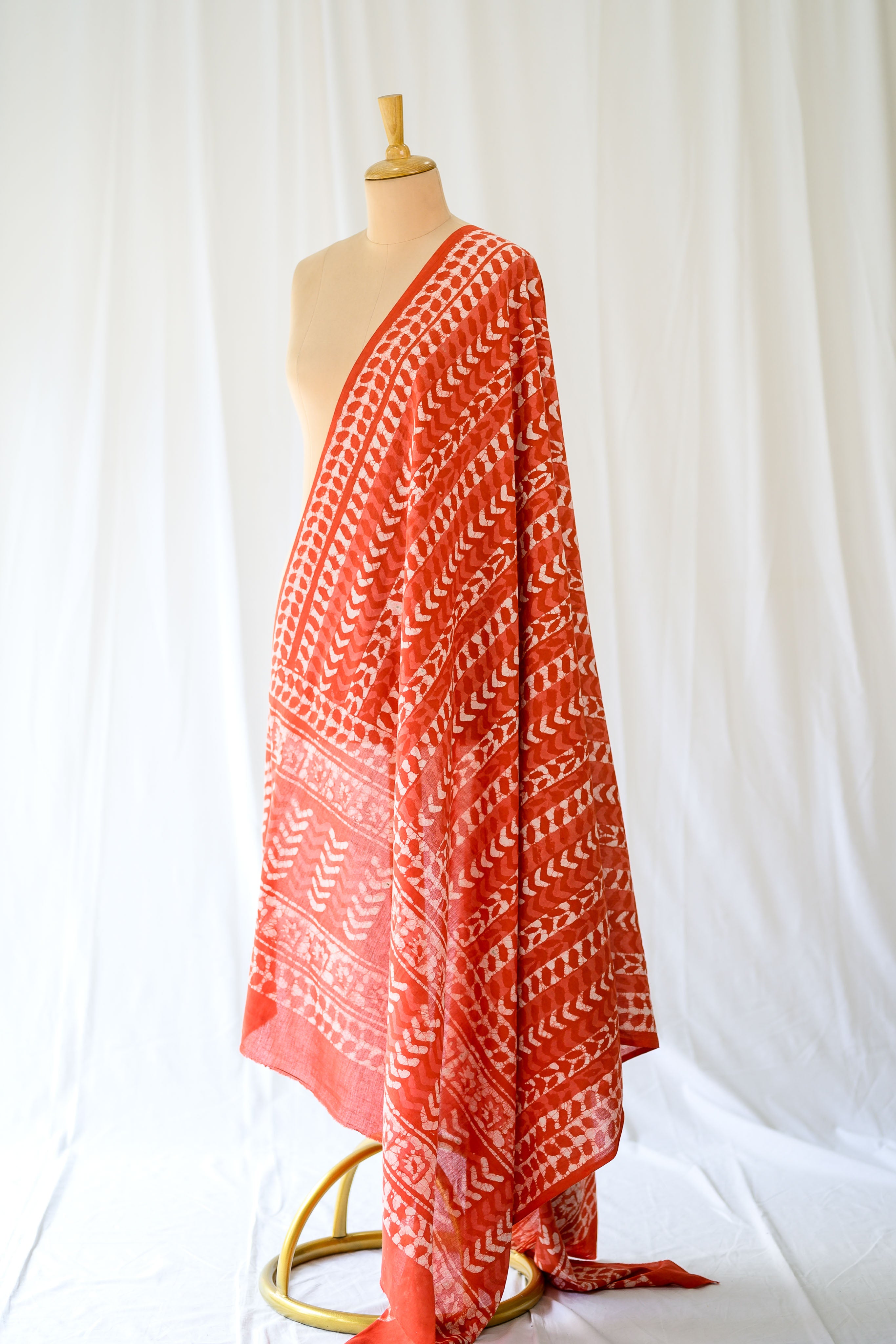Sunbaked Leaves Bagru Cotton Dupatta