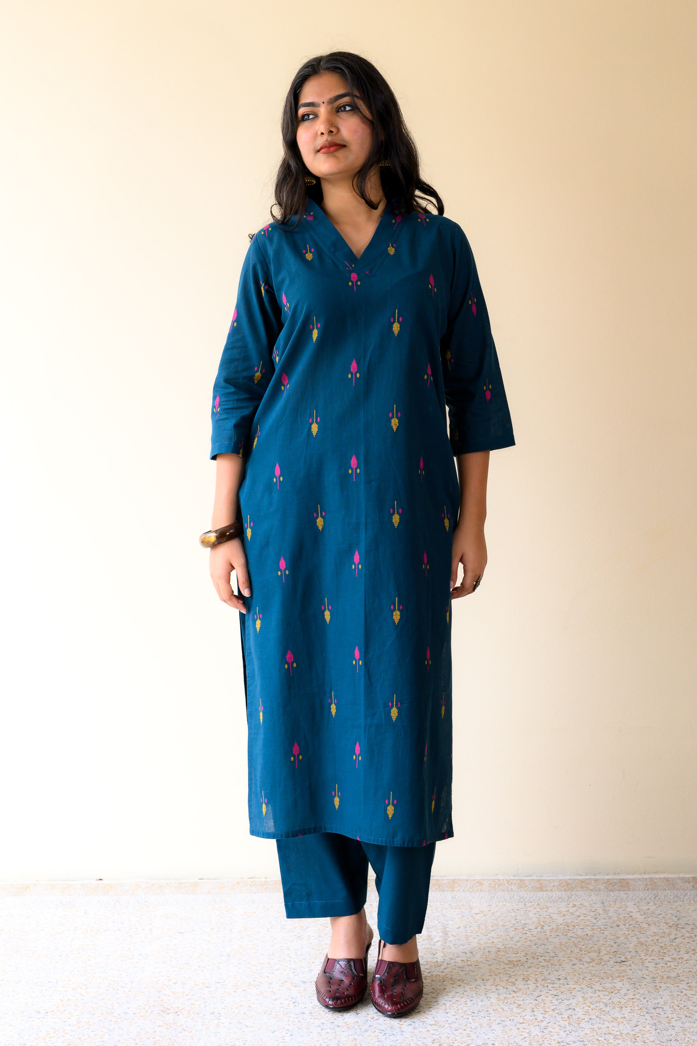 Set of 2- Inara Blue South Cotton Kurta & Pants Set