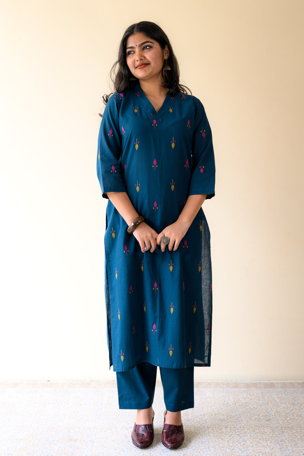 Set of 2- Inara Blue South Cotton Kurta & Pants Set
