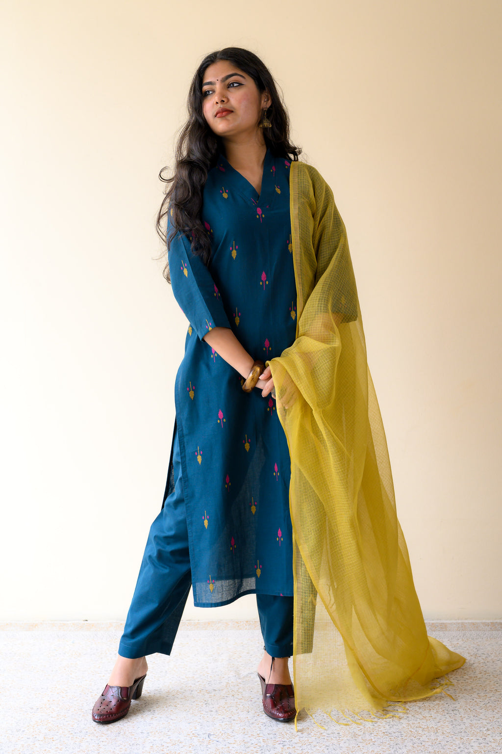 Set of 2- Inara Blue South Cotton Kurta & Pants Set
