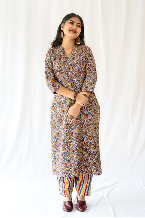 Set of 2- Reva Kalamkari Kurta & Pants Set