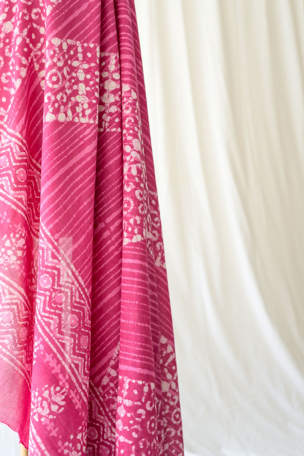 Pink Mosaic Bagru Cotton Dupatta
