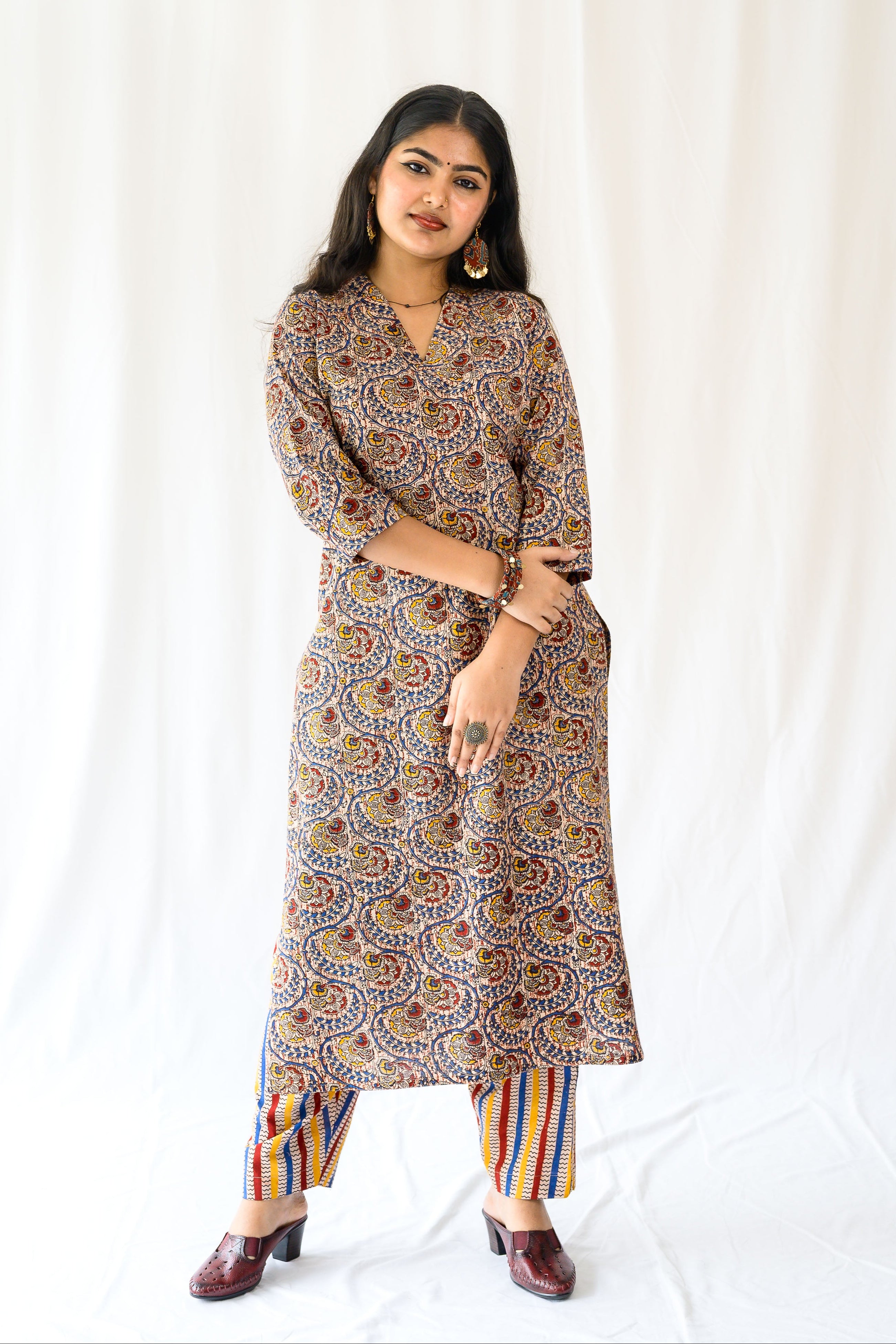 Set of 2- Reva Kalamkari Kurta & Pants Set