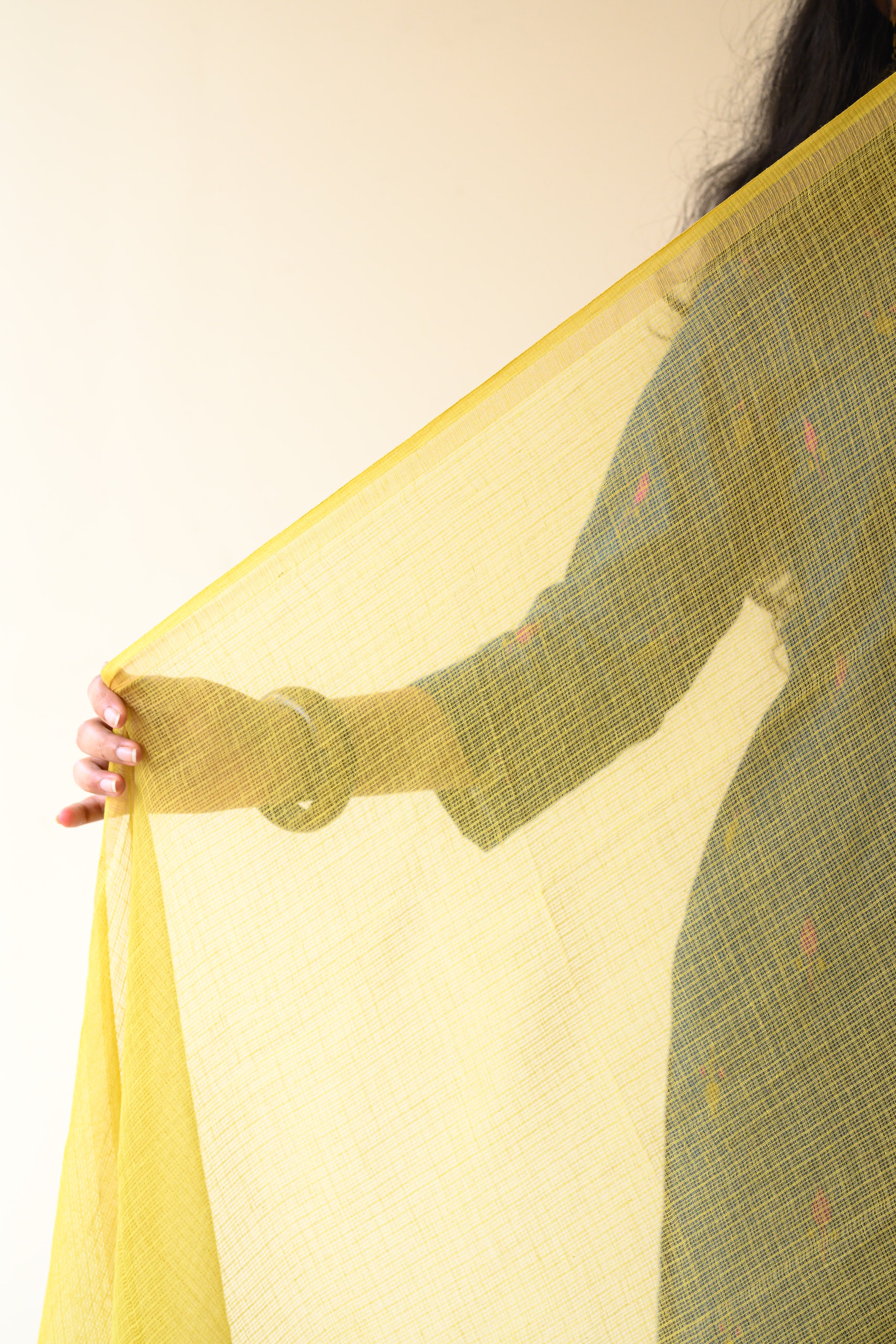Mustard Yellow Plain Kota Doria Dupatta