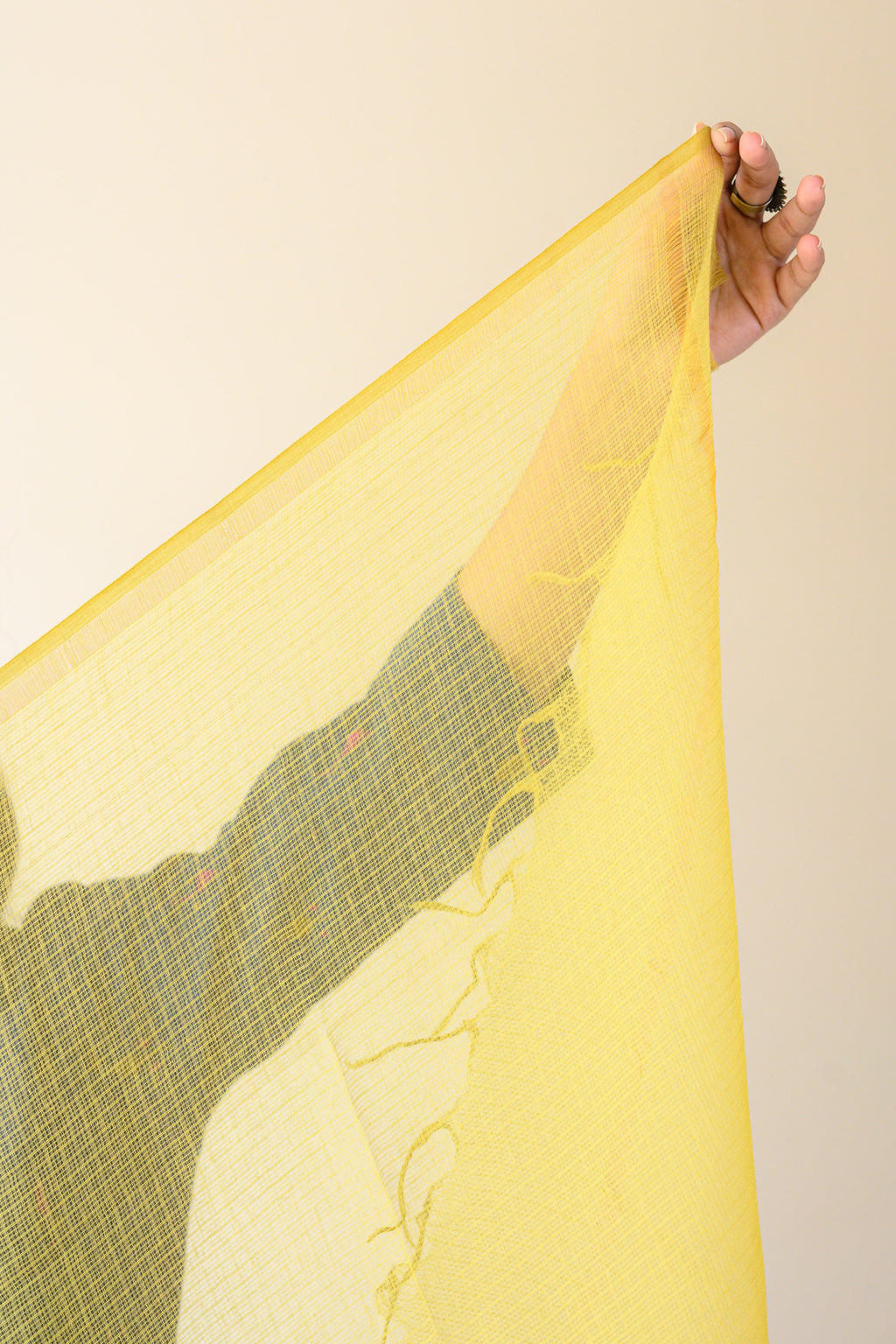 Mustard Yellow Plain Kota Doria Dupatta