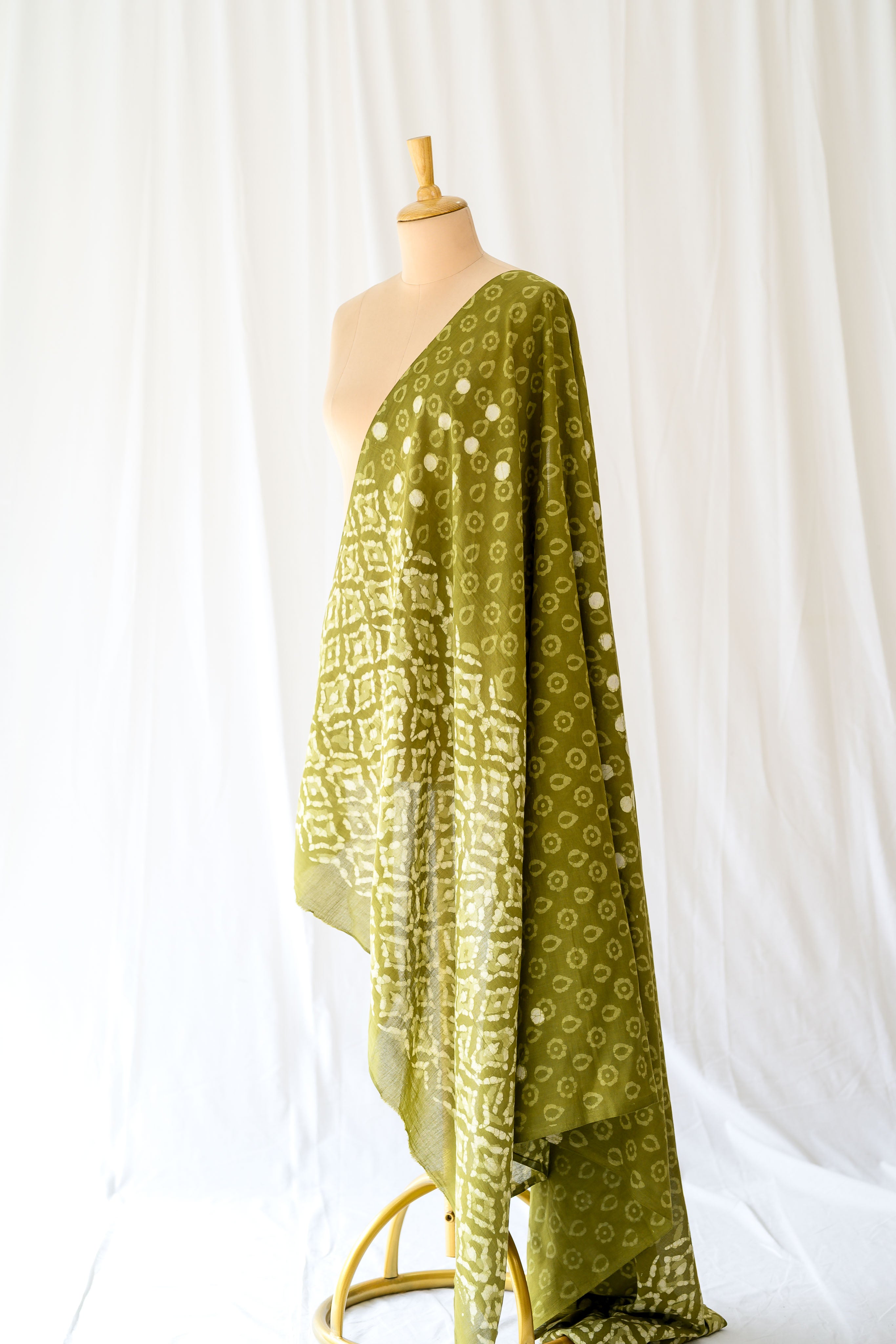 Olive Waters Bagru Cotton Dupatta