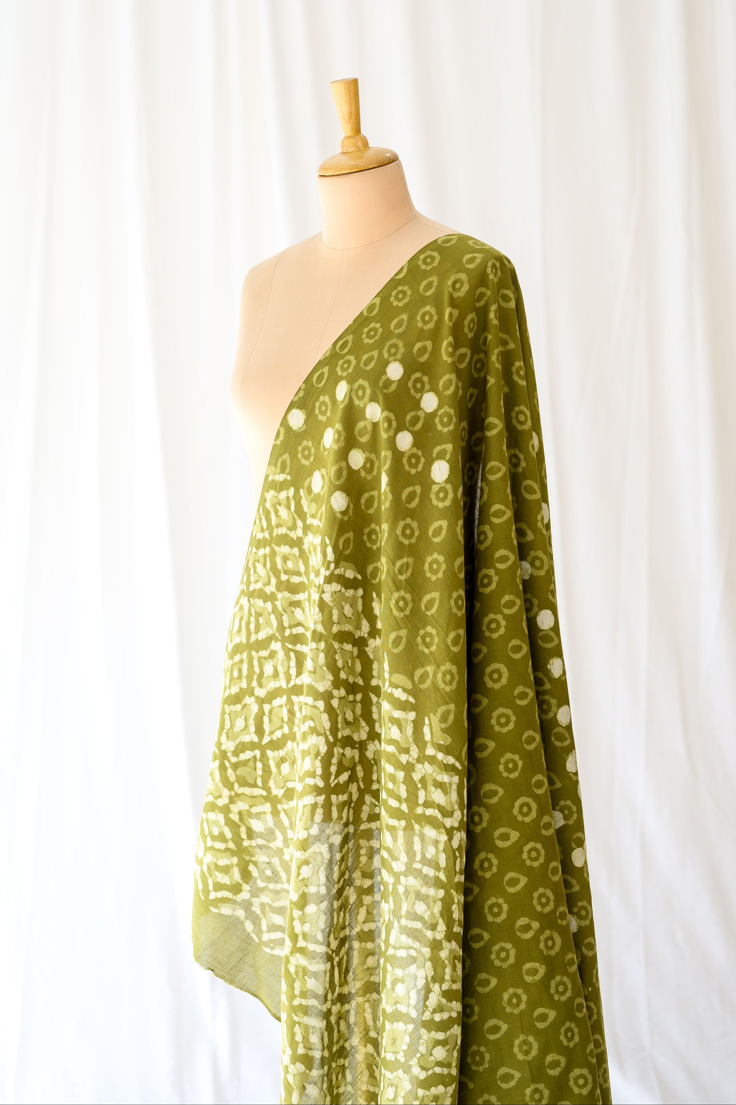 Olive Waters Bagru Cotton Dupatta