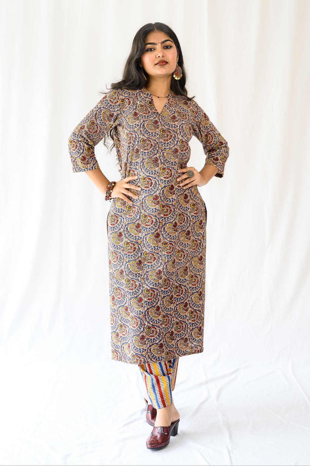 Set of 2- Reva Kalamkari Kurta & Pants Set