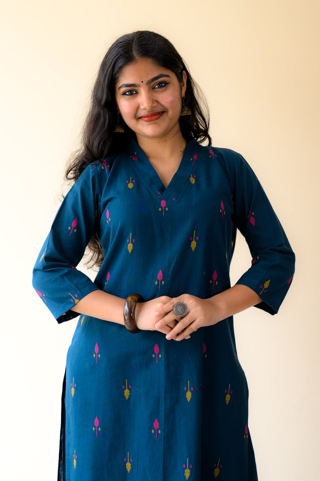 Set of 2- Inara Blue South Cotton Kurta & Pants Set