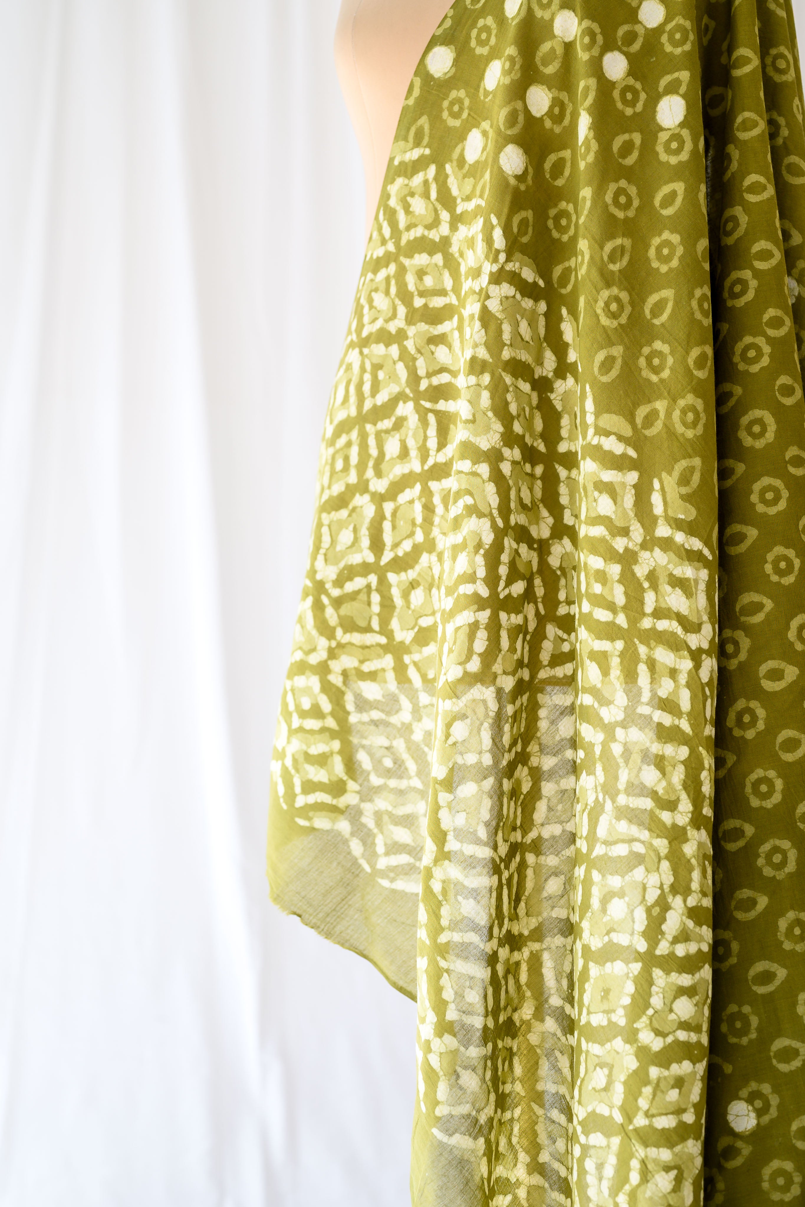 Olive Waters Bagru Cotton Dupatta