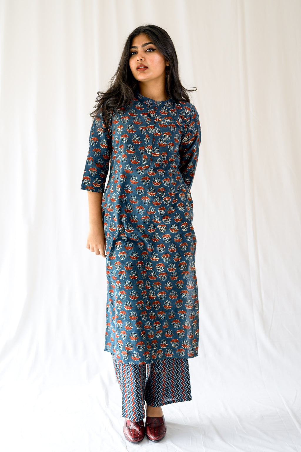 Nargis Indigo Ajrakh Kurta