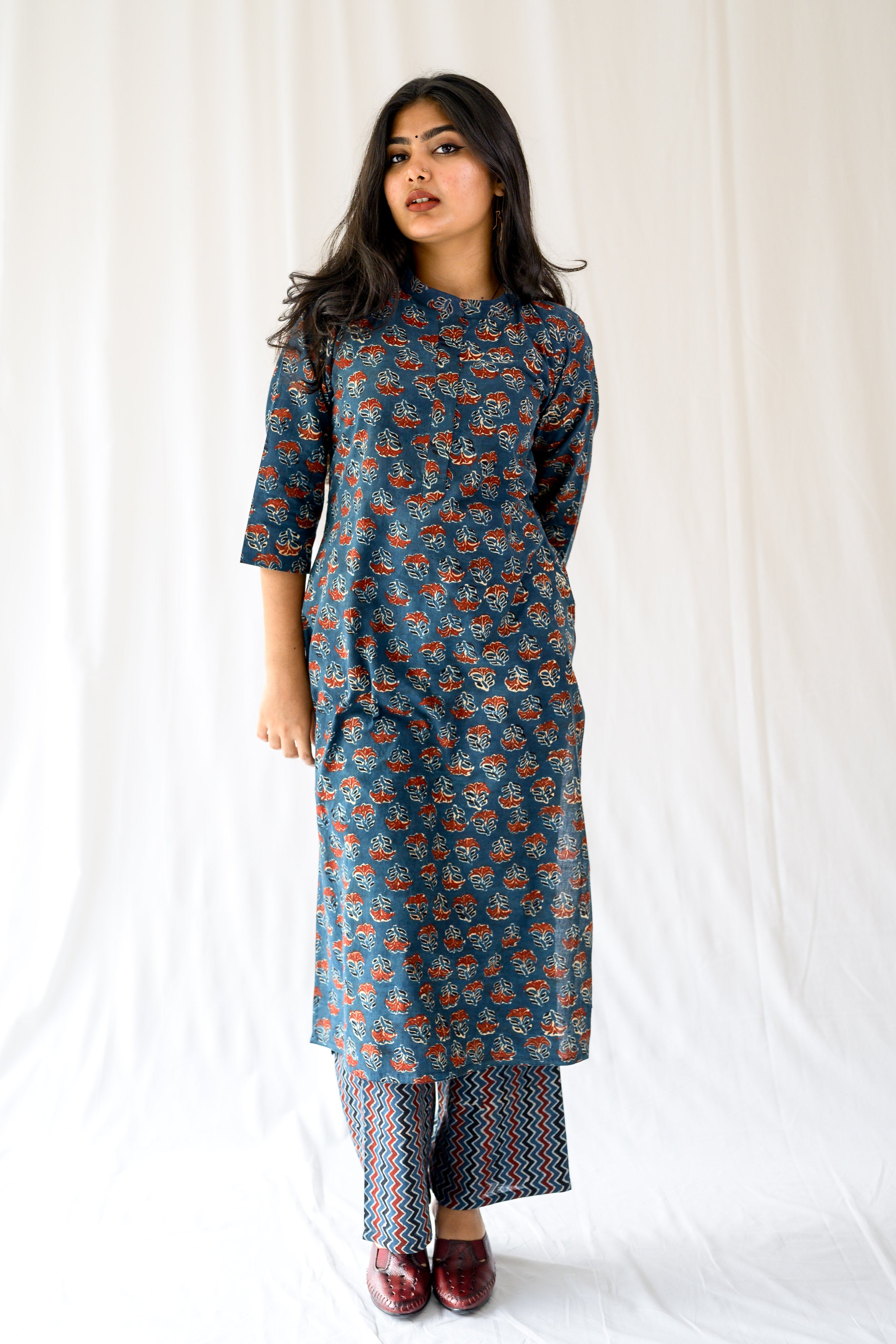 Nargis Indigo Ajrakh Kurta