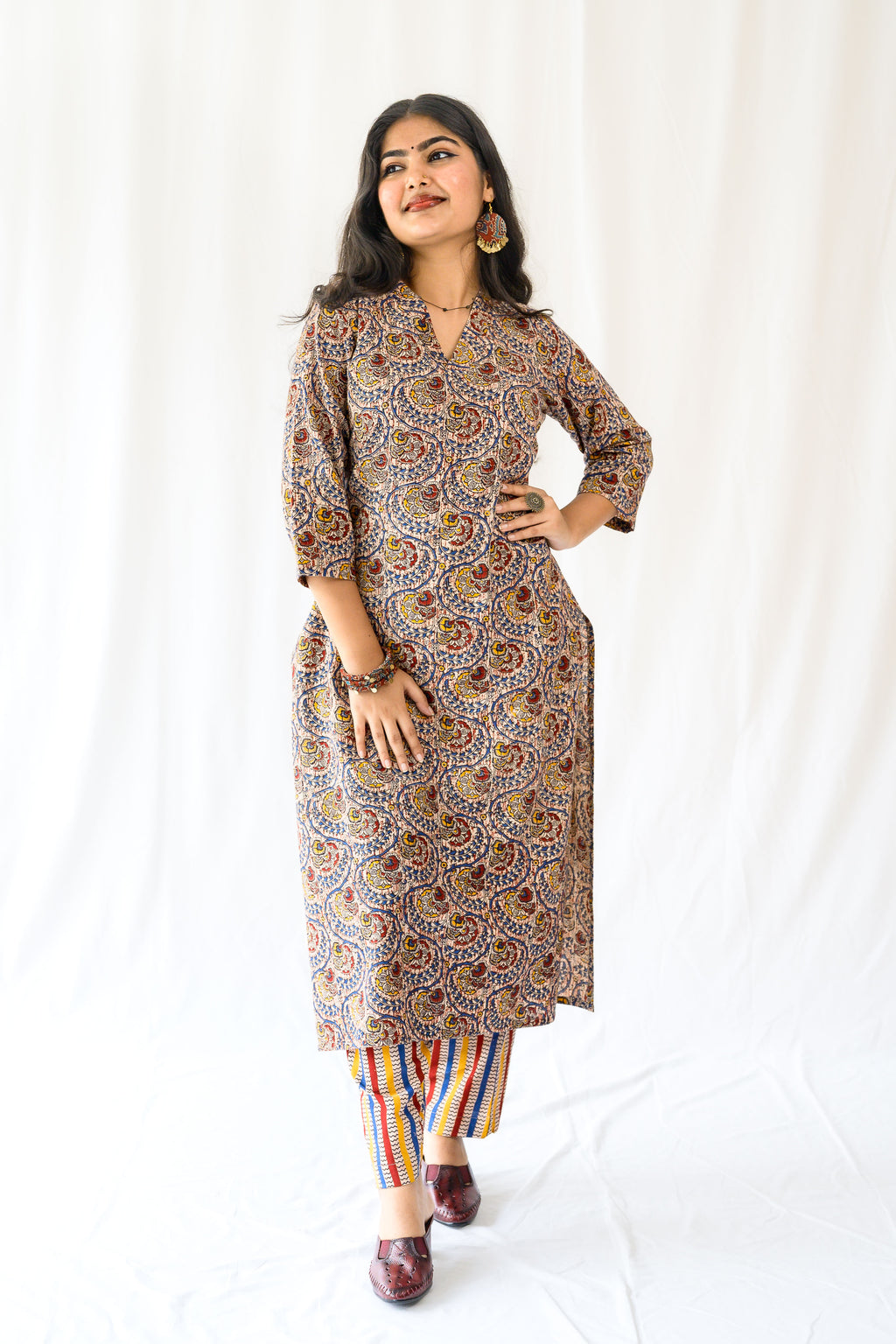 Set of 2- Reva Kalamkari Kurta & Pants Set