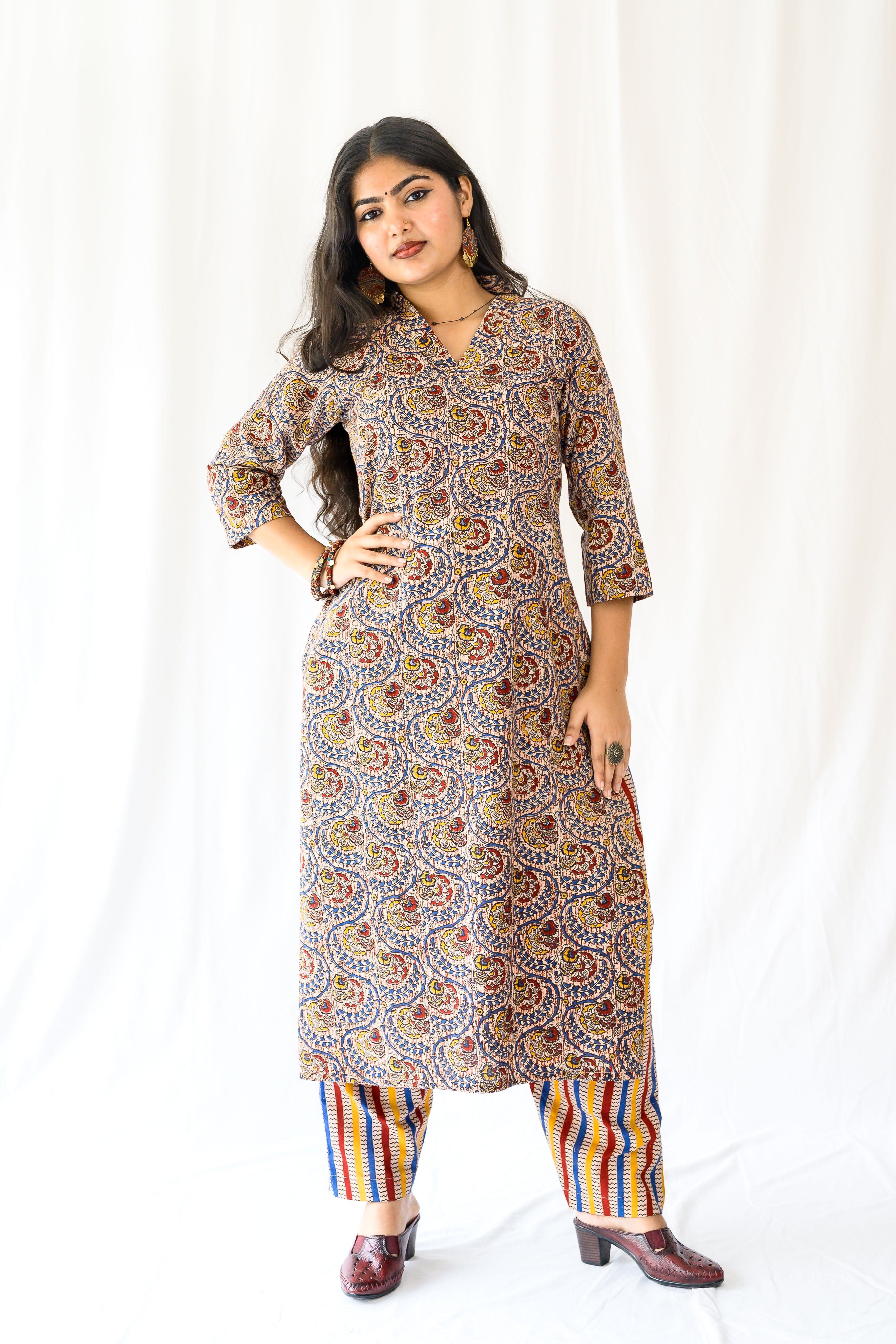 Set of 2- Reva Kalamkari Kurta & Pants Set