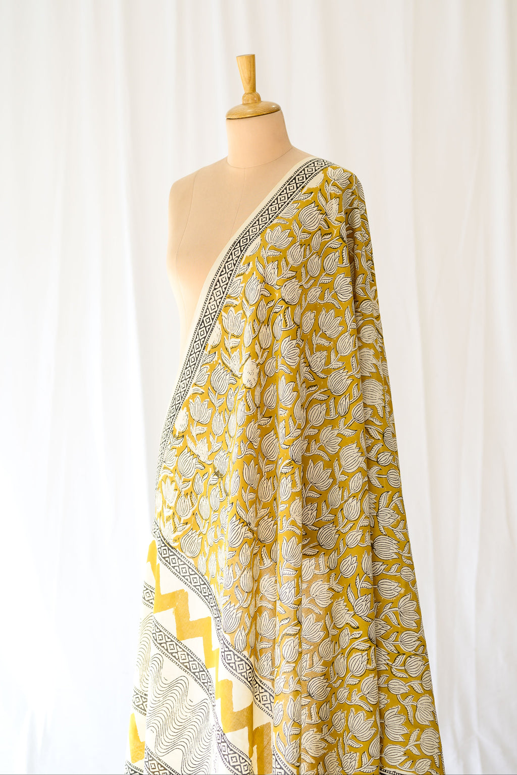 Sunlit Blossoms Bagru Cotton Dupatta