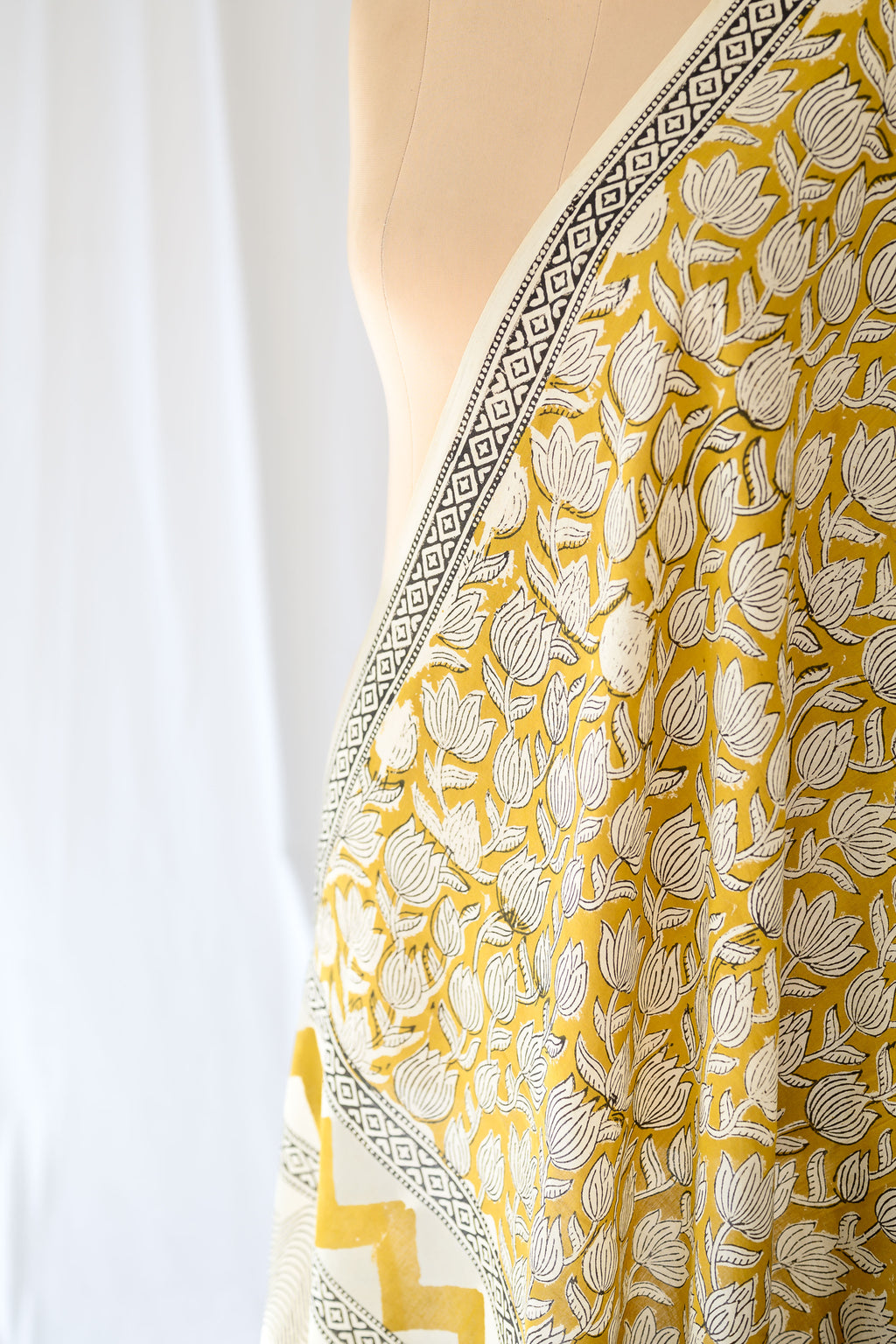 Sunlit Blossoms Bagru Cotton Dupatta