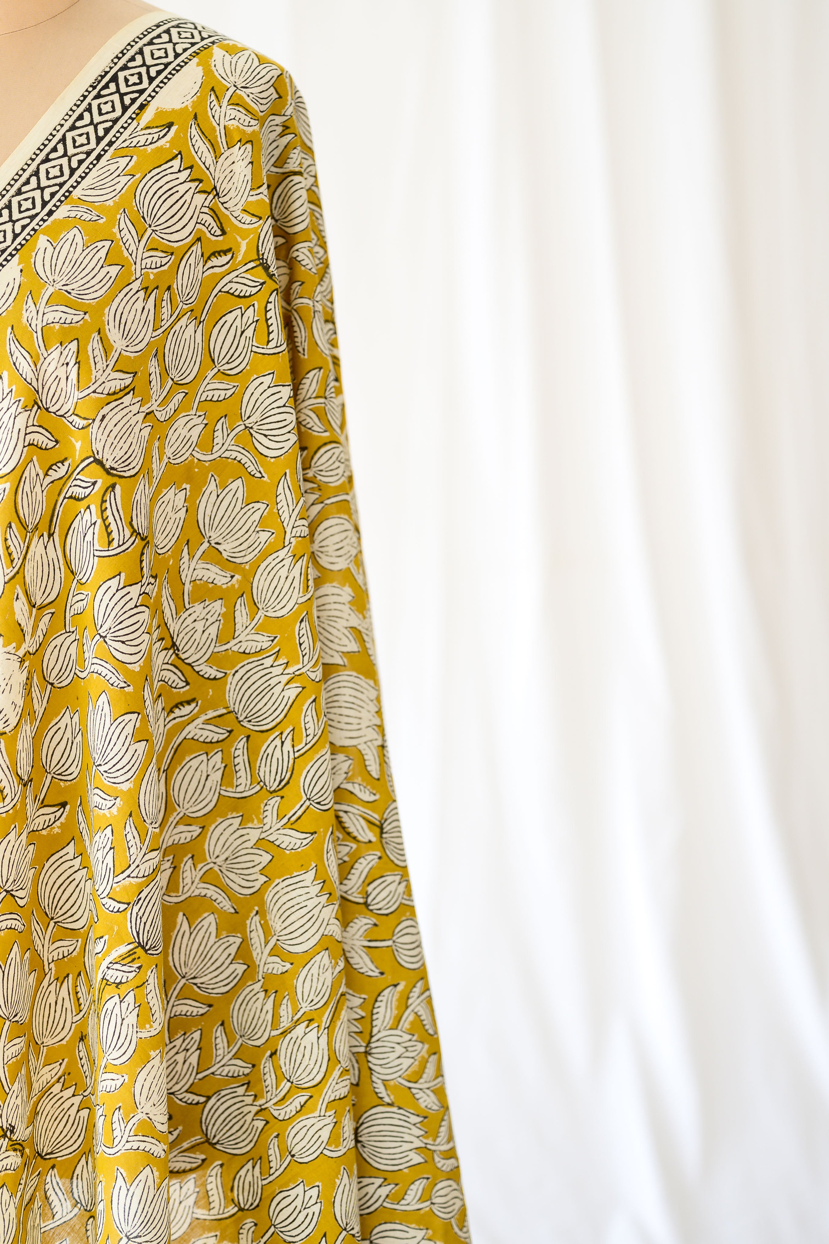 Sunlit Blossoms Bagru Cotton Dupatta