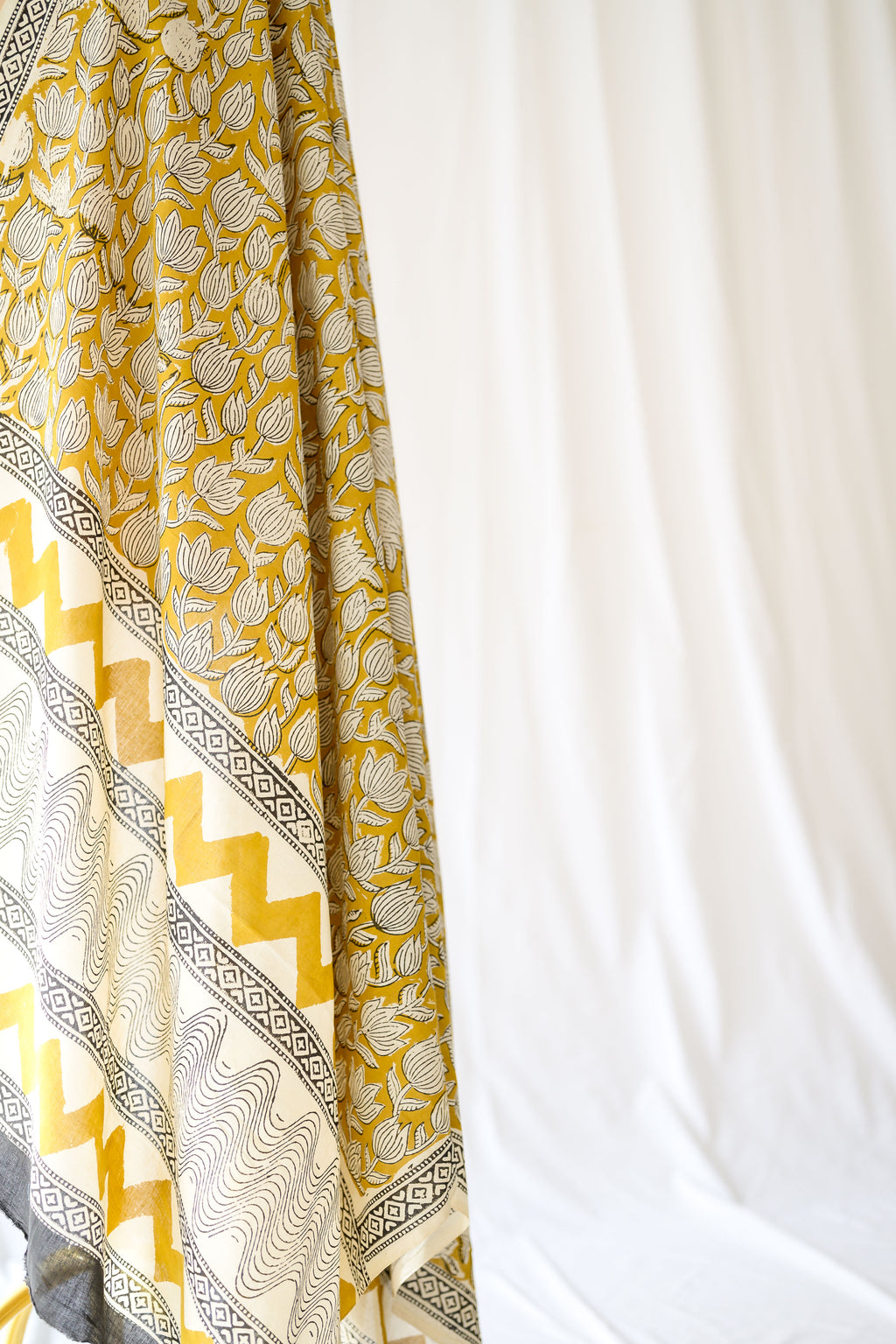 Sunlit Blossoms Bagru Cotton Dupatta