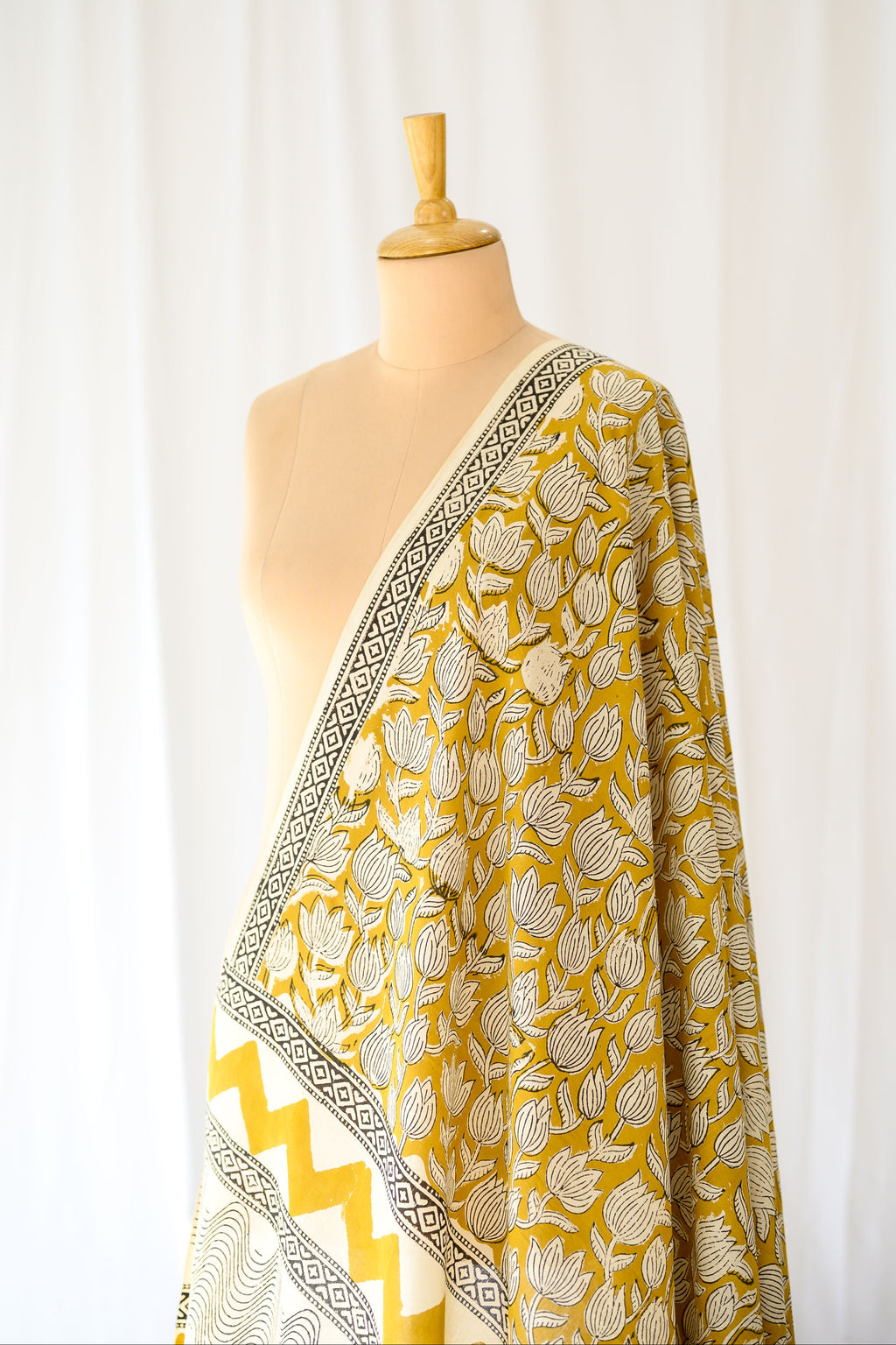 Sunlit Blossoms Bagru Cotton Dupatta