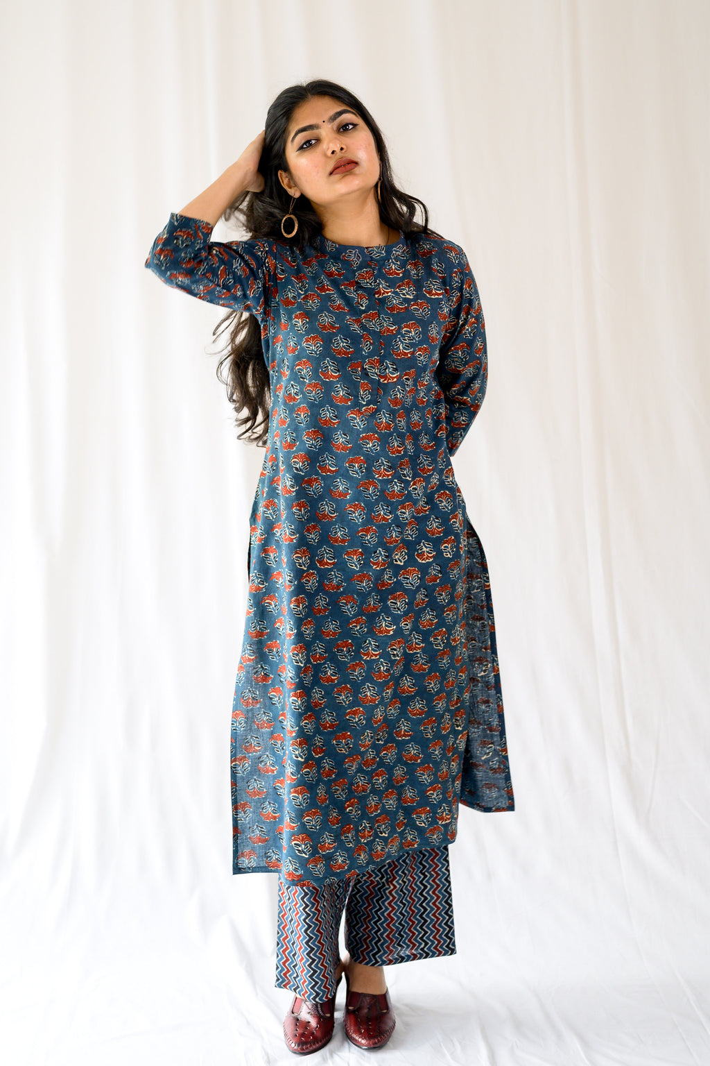 Nargis Indigo Ajrakh Kurta