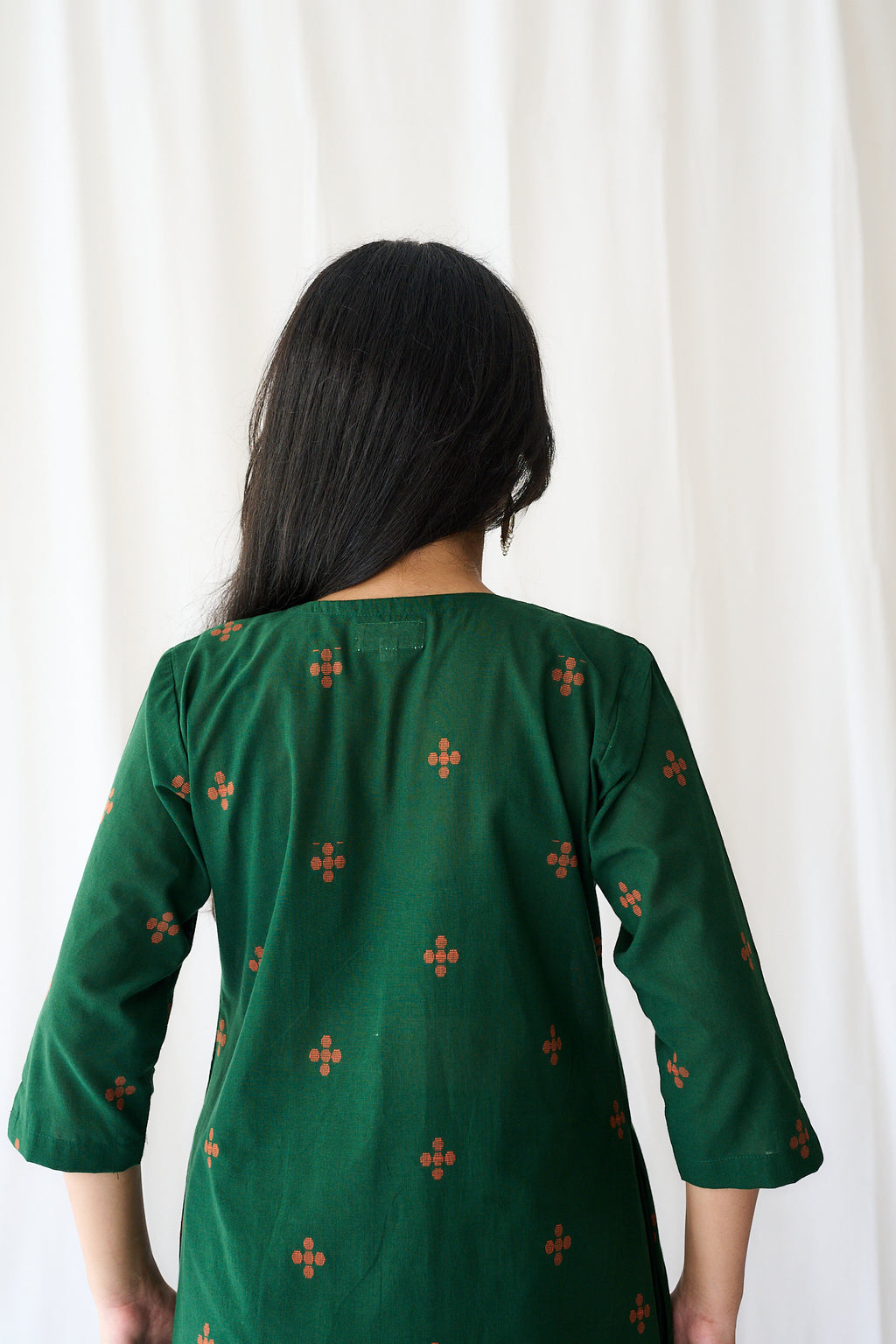 Set of 2- Mireya Bottle Green South Cotton Kurta & Pants Set
