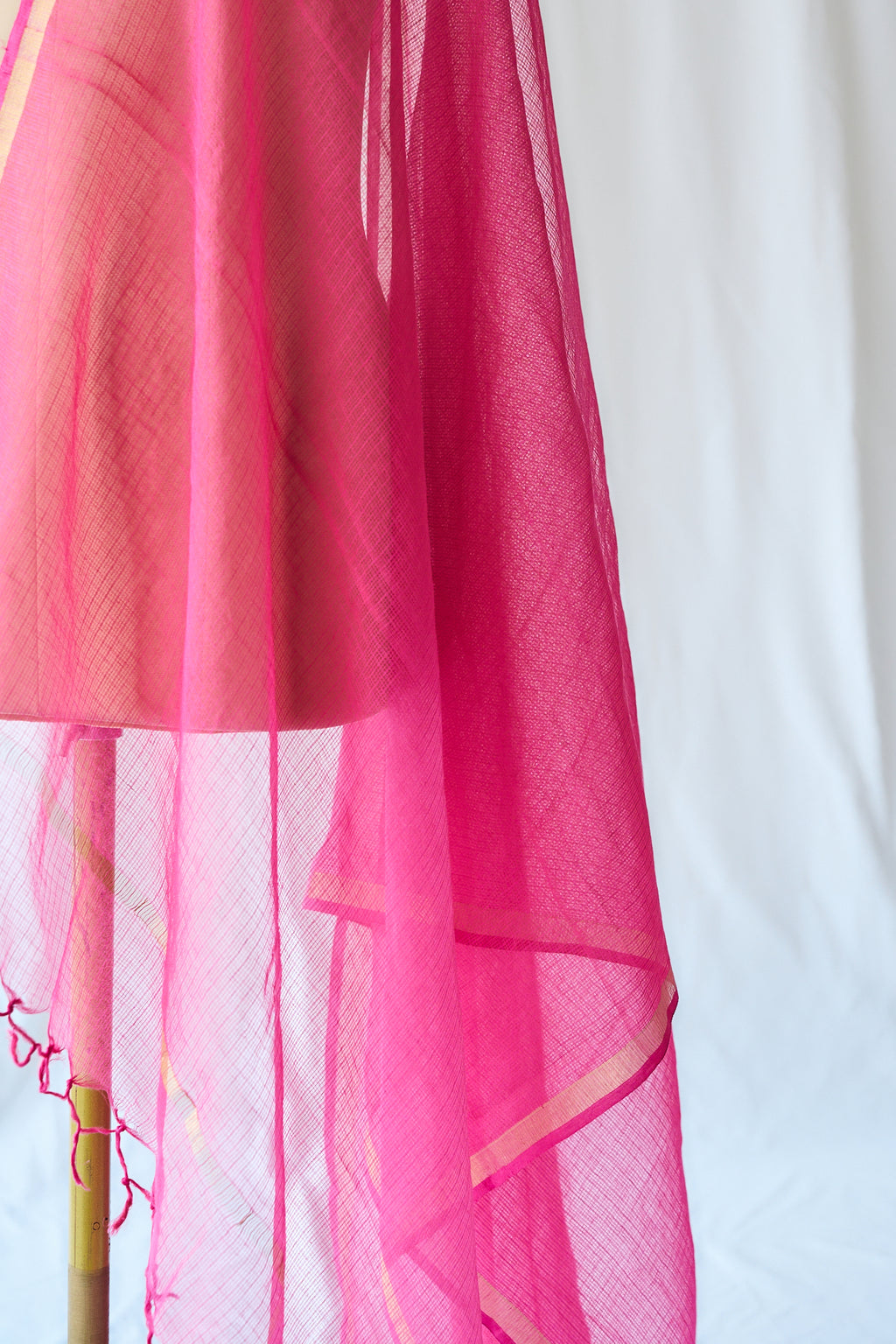 Dark Pink Plain Kota Doria Dupatta