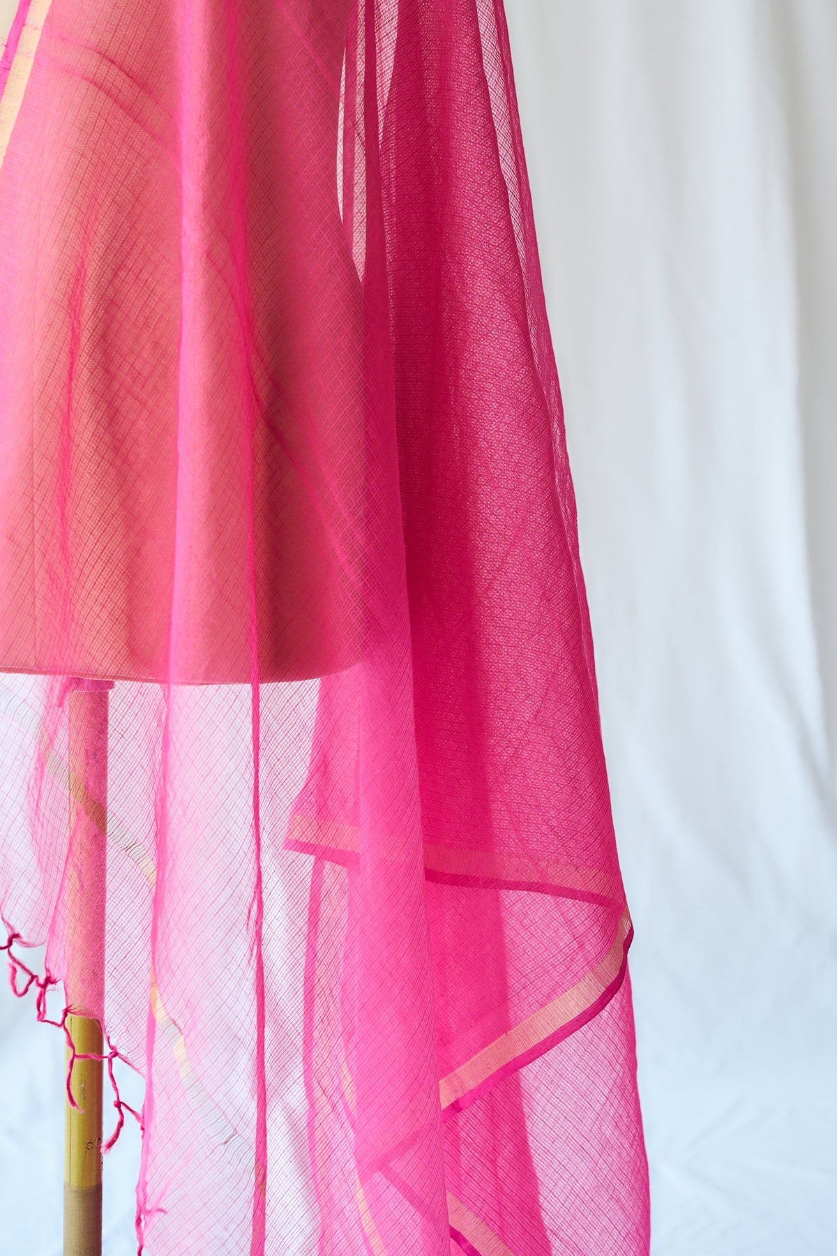 Dark Pink Plain Kota Doria Dupatta