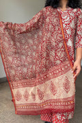 Akari Bagru Handprinted Kota Doria Dupatta
