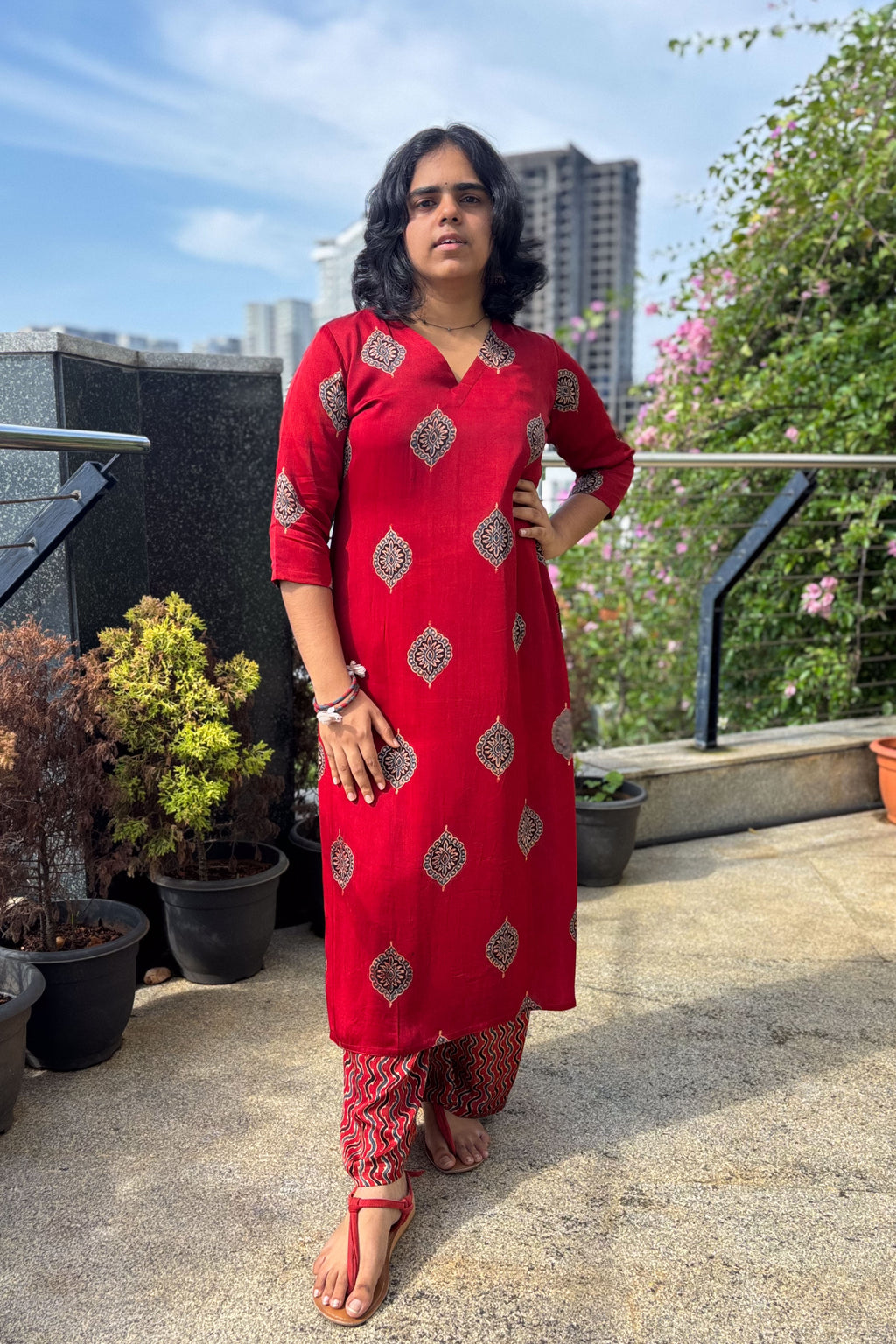 Gulrang Modal Ajrakh Kurta