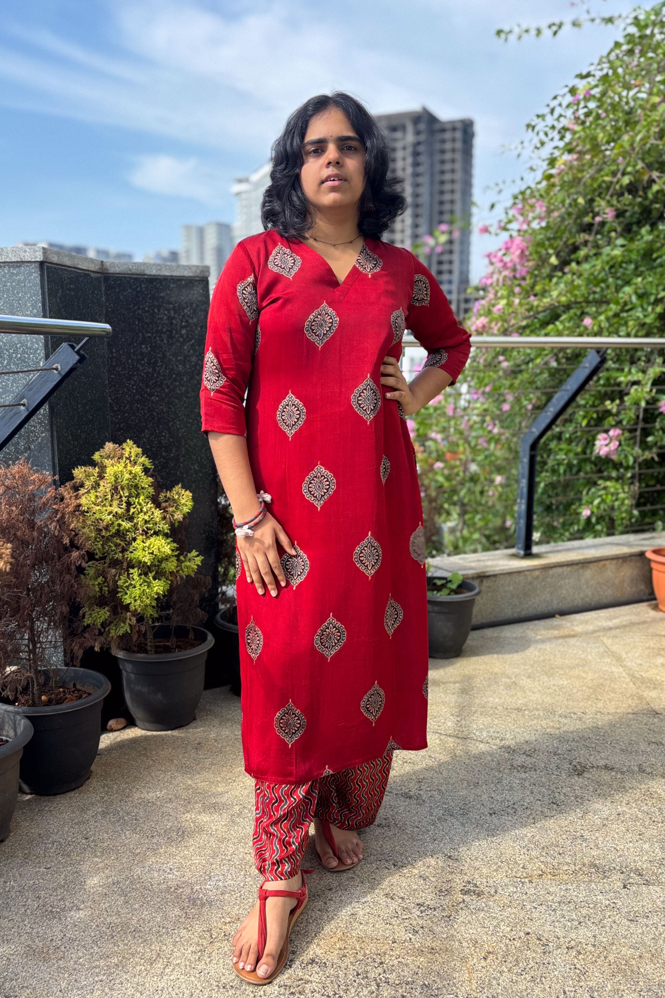 Gulrang Modal Ajrakh Kurta